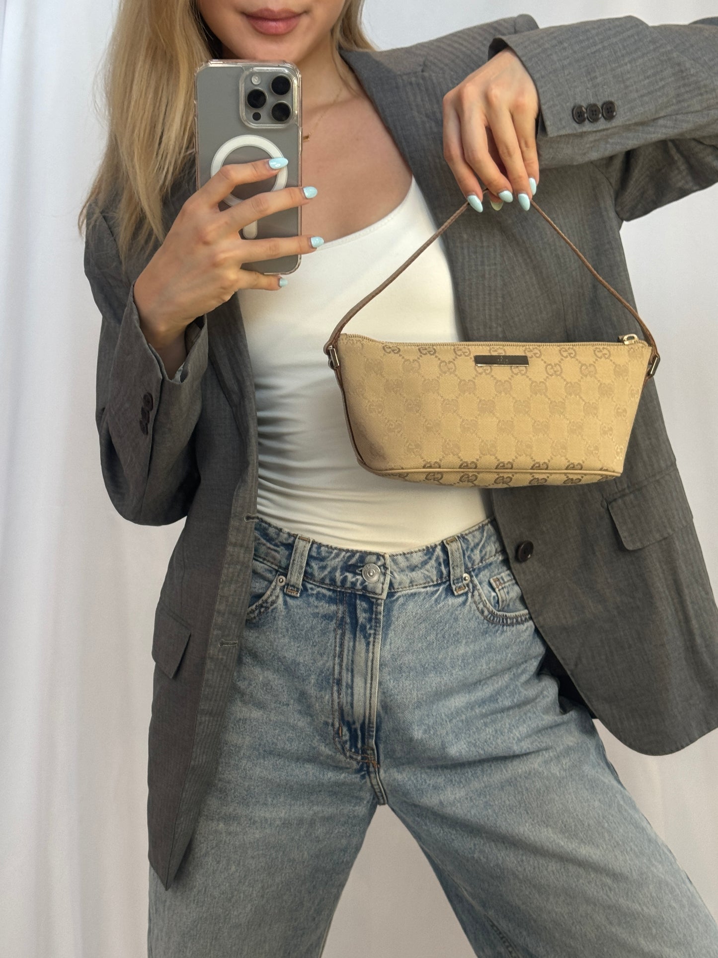 Gucci Monogram Boat Pochette Bag