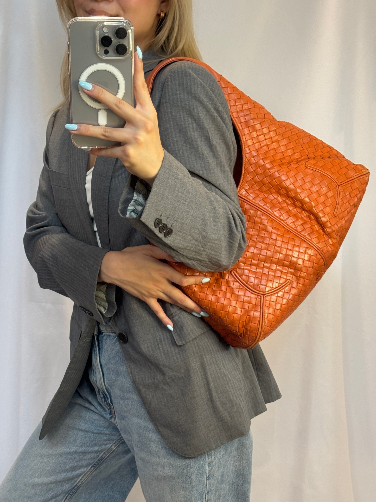 Bottega Veneta Intrecciato Orange Bag