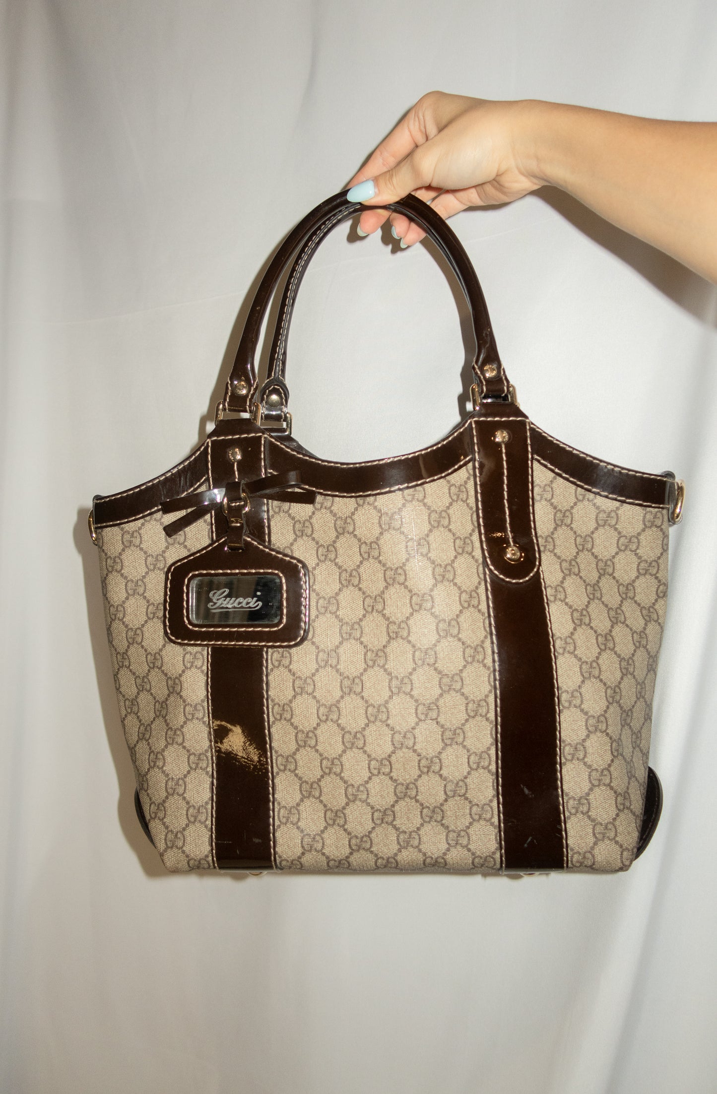 Gucci Monogram Bow Vanity Tote Bag