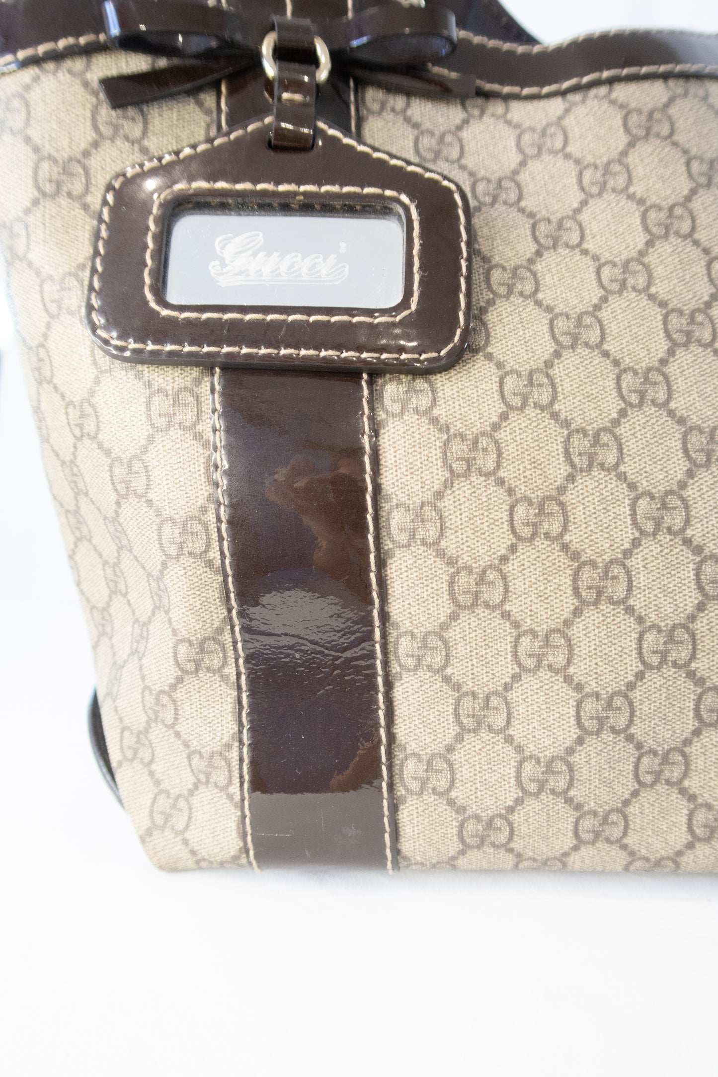 Gucci Monogram Bow Vanity Tote Bag