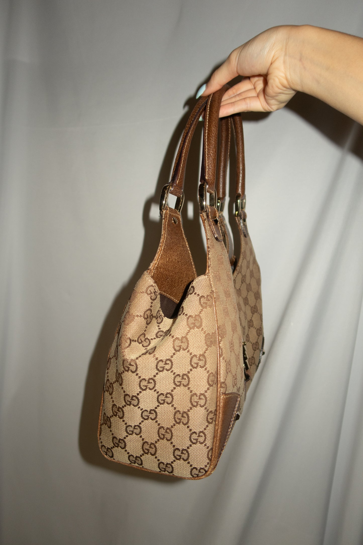 Gucci GG Nailhead Jackie Bardot Bag