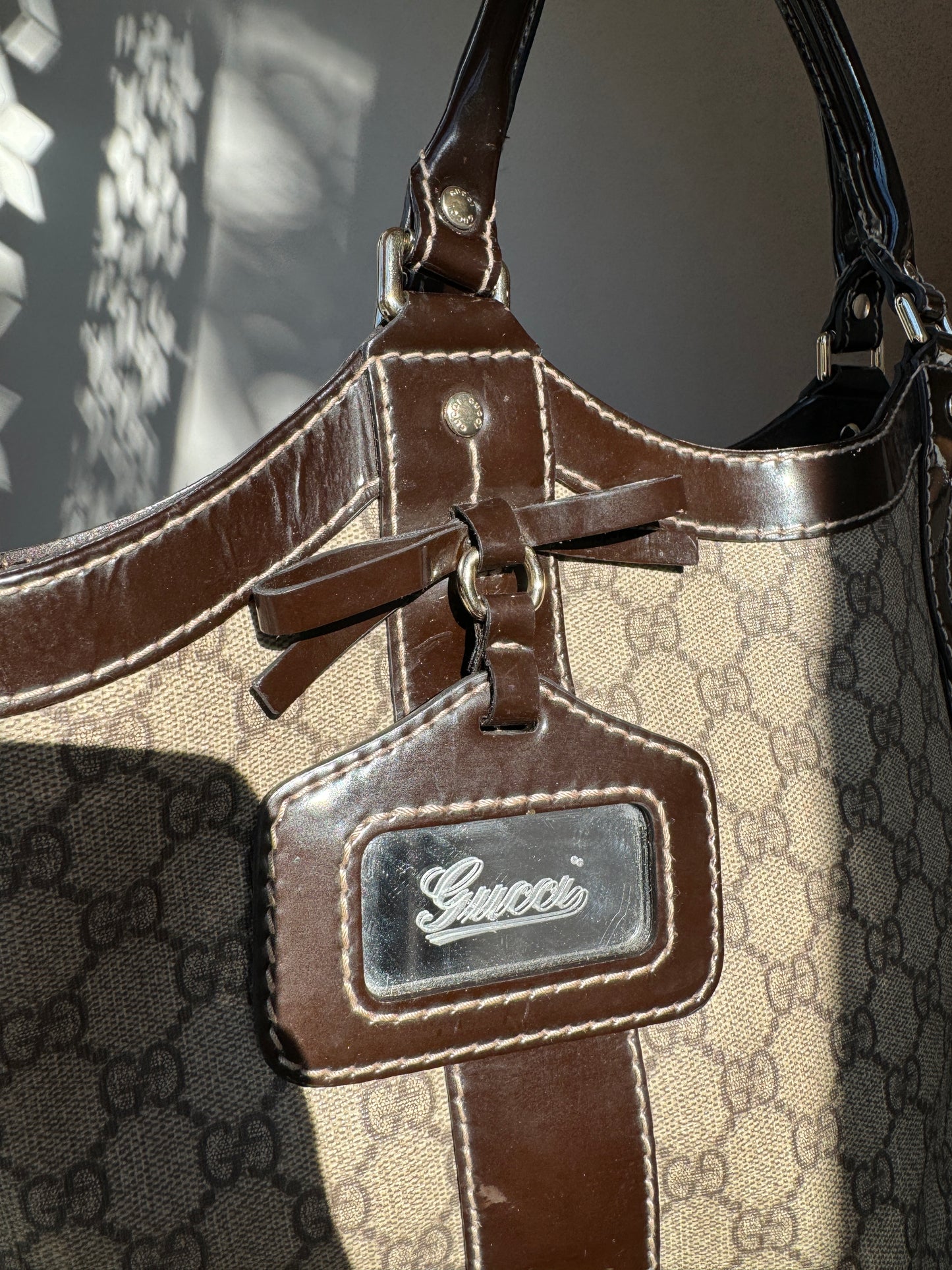 Gucci Monogram Bow Vanity Tote Bag