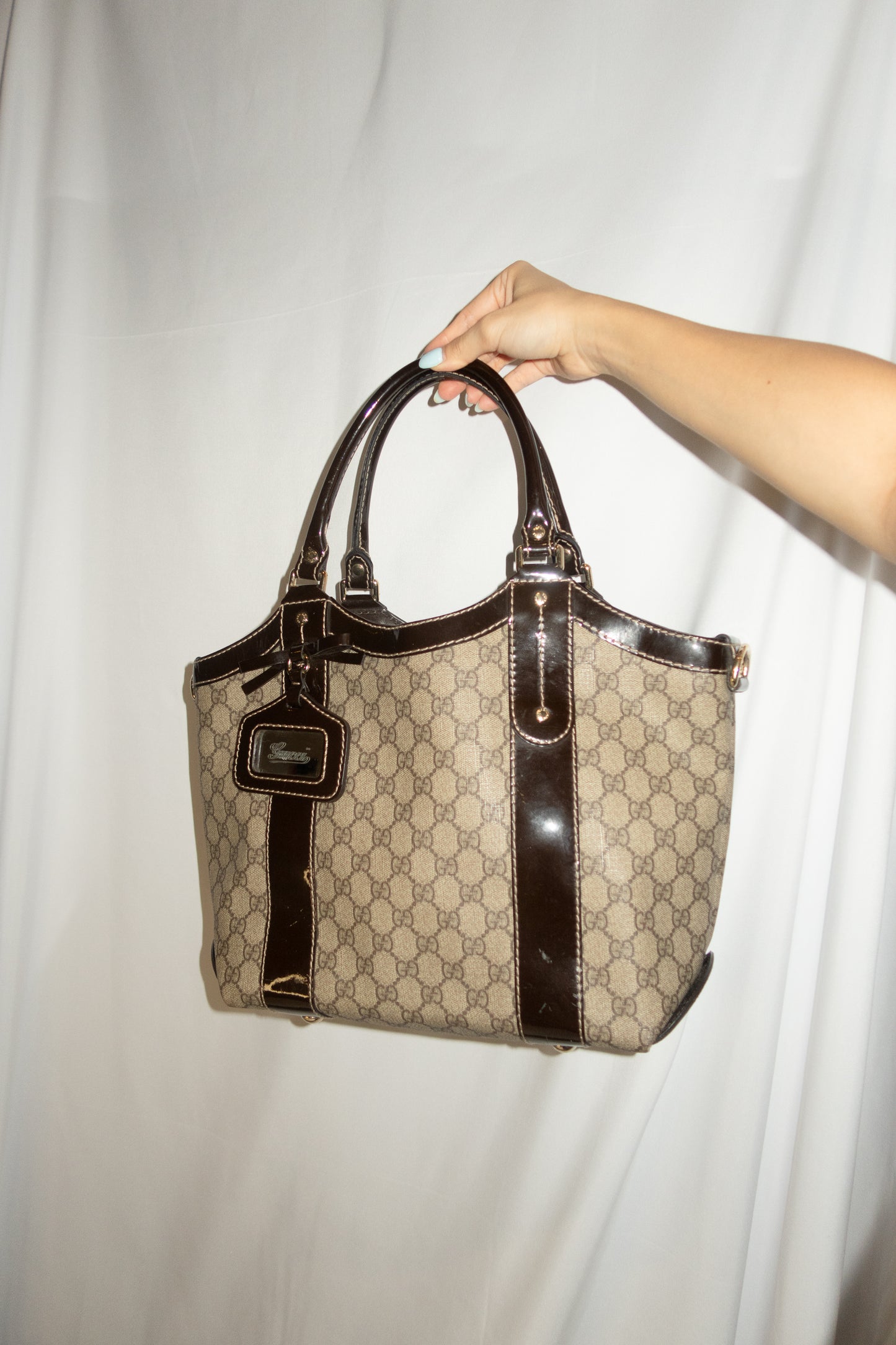 Gucci Monogram Bow Vanity Tote Bag