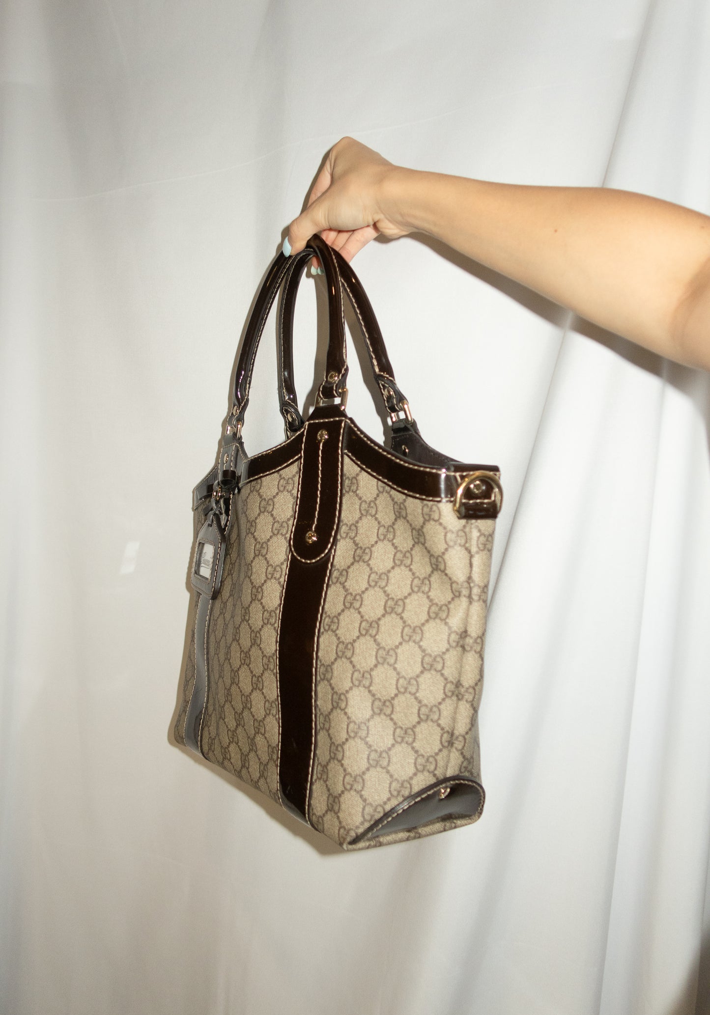 Gucci Monogram Bow Vanity Tote Bag
