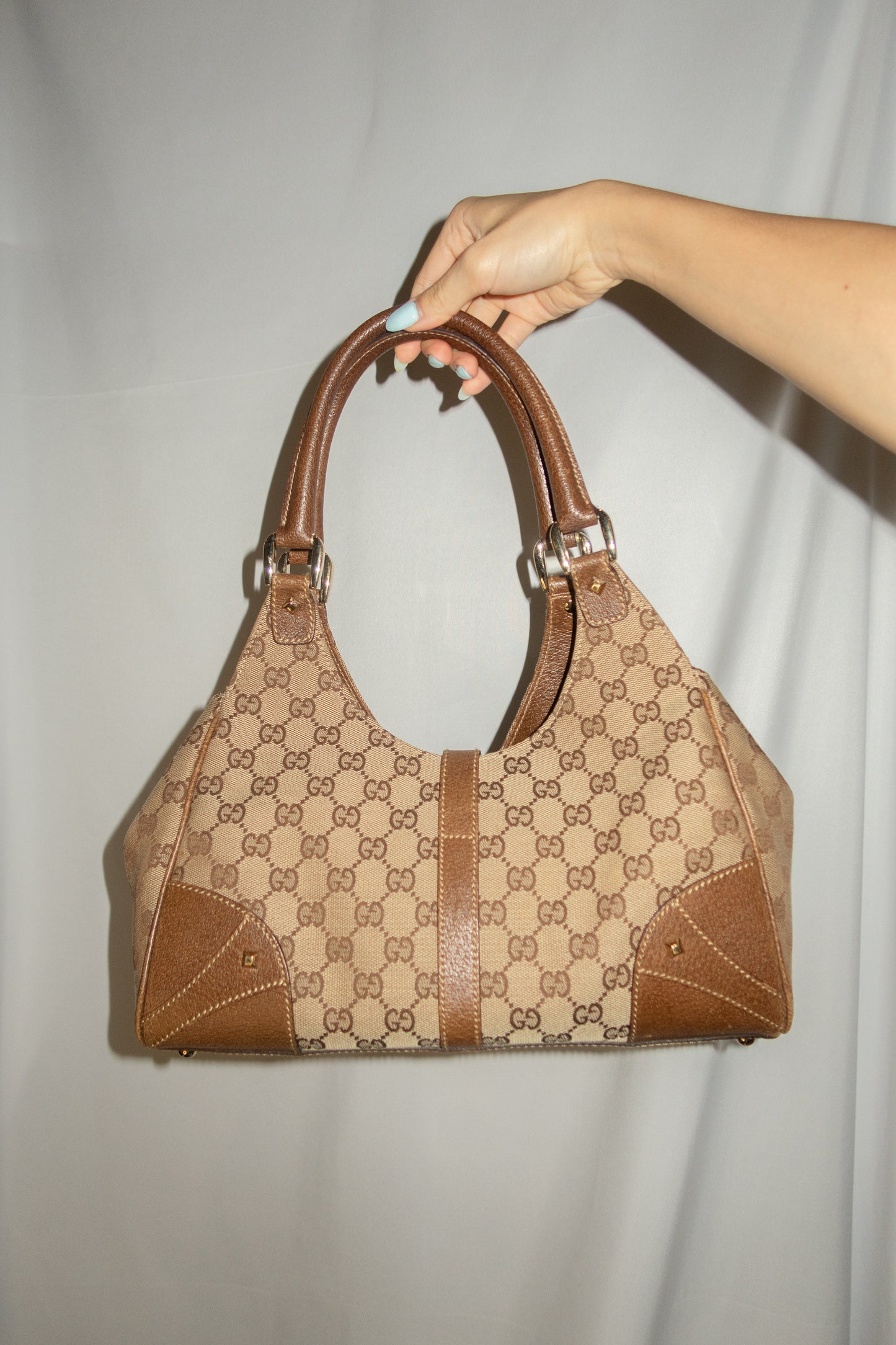Gucci GG Nailhead Jackie Bardot Bag