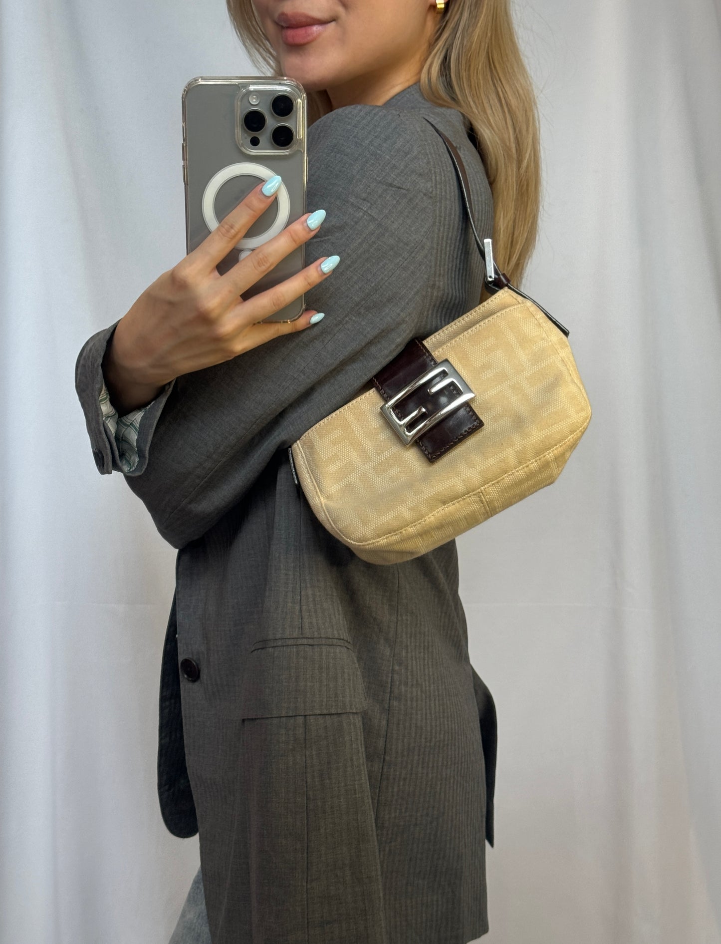 Fendi Zucca Baguette Shoulder Bag