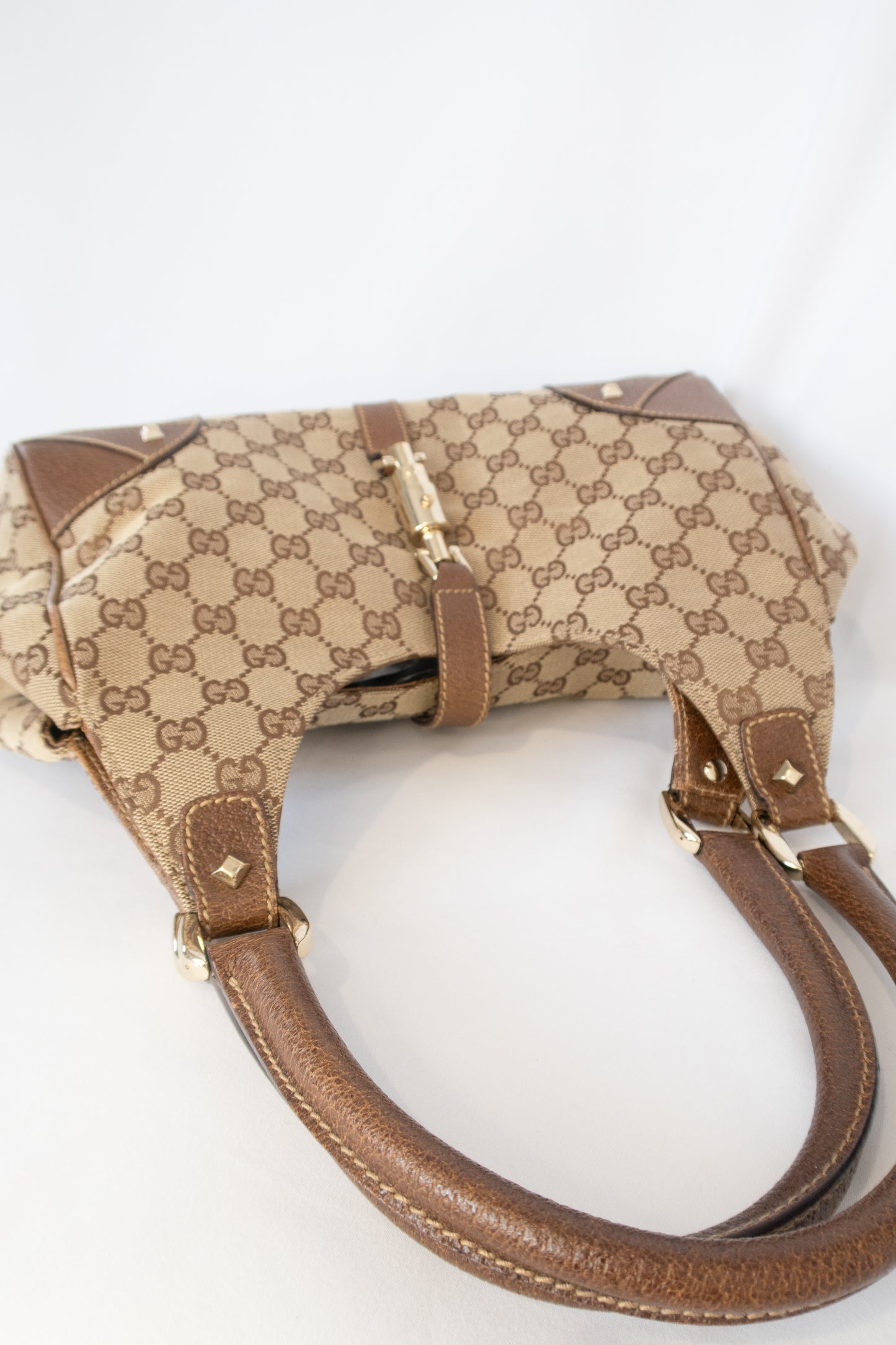 Gucci GG Nailhead Jackie Bardot Bag