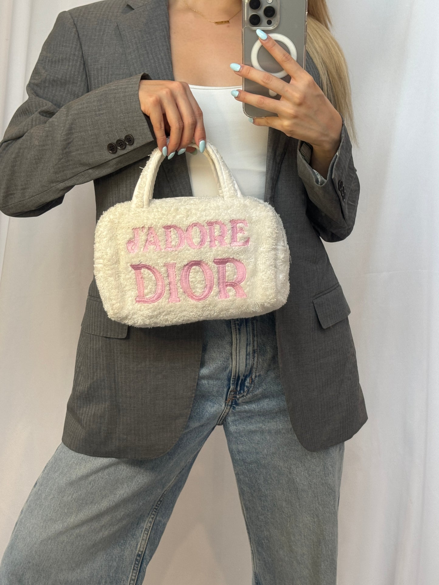 Dior J'adore Terry Cloth Mini Bowler Bag