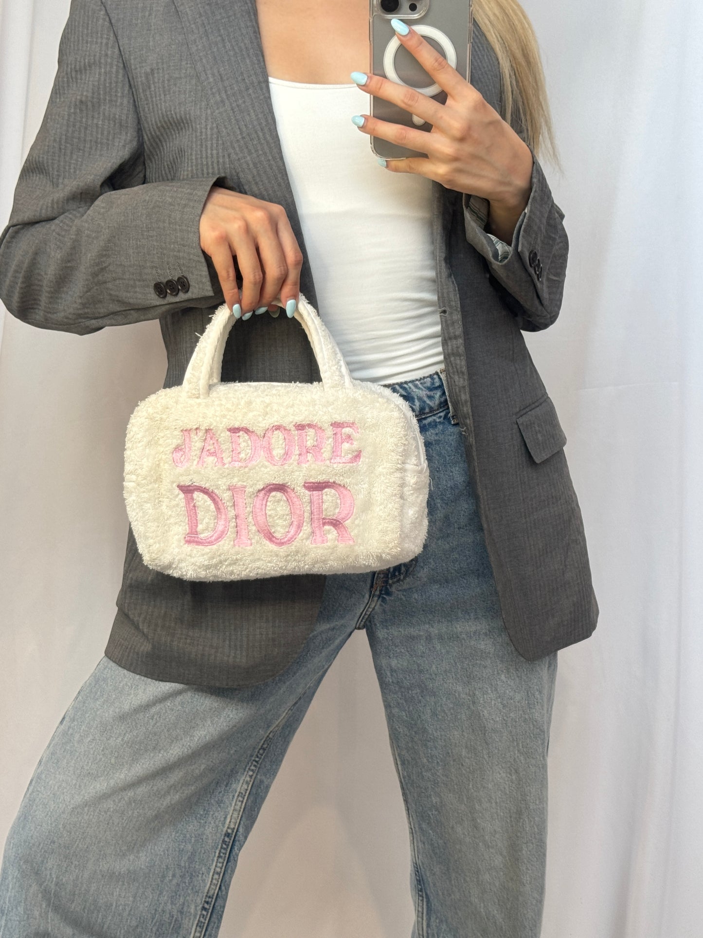 Dior J'adore Terry Cloth Mini Bowler Bag