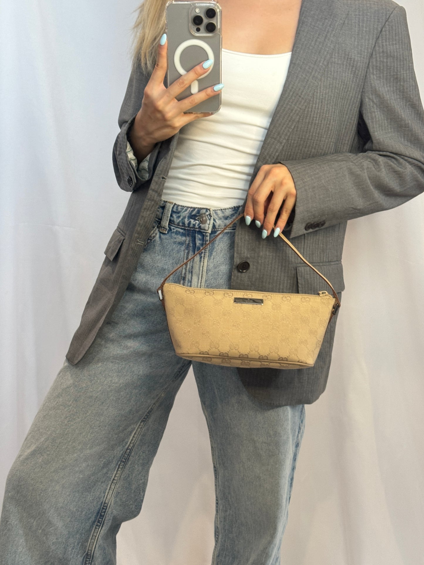 Gucci Monogram Boat Pochette Bag