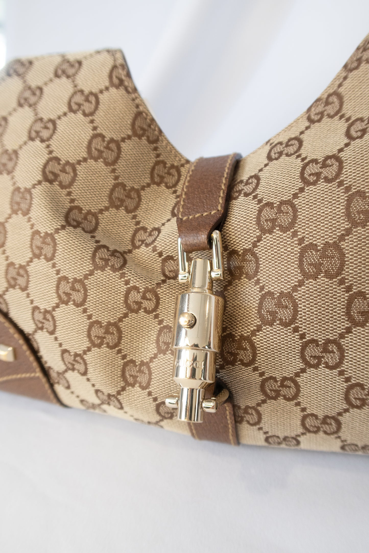 Gucci GG Nailhead Jackie Bardot Bag