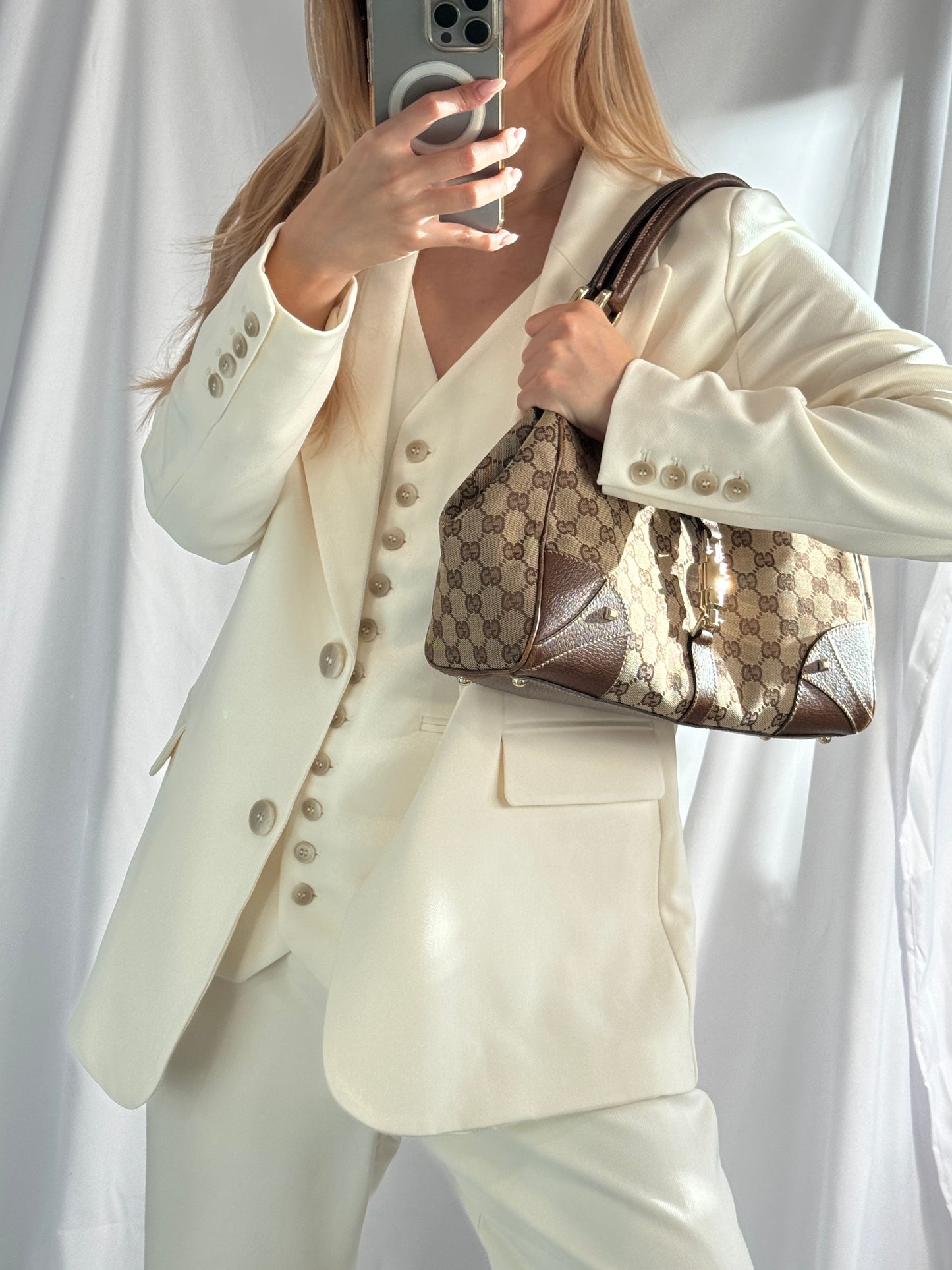 Gucci GG Nailhead Jackie Bardot Bag