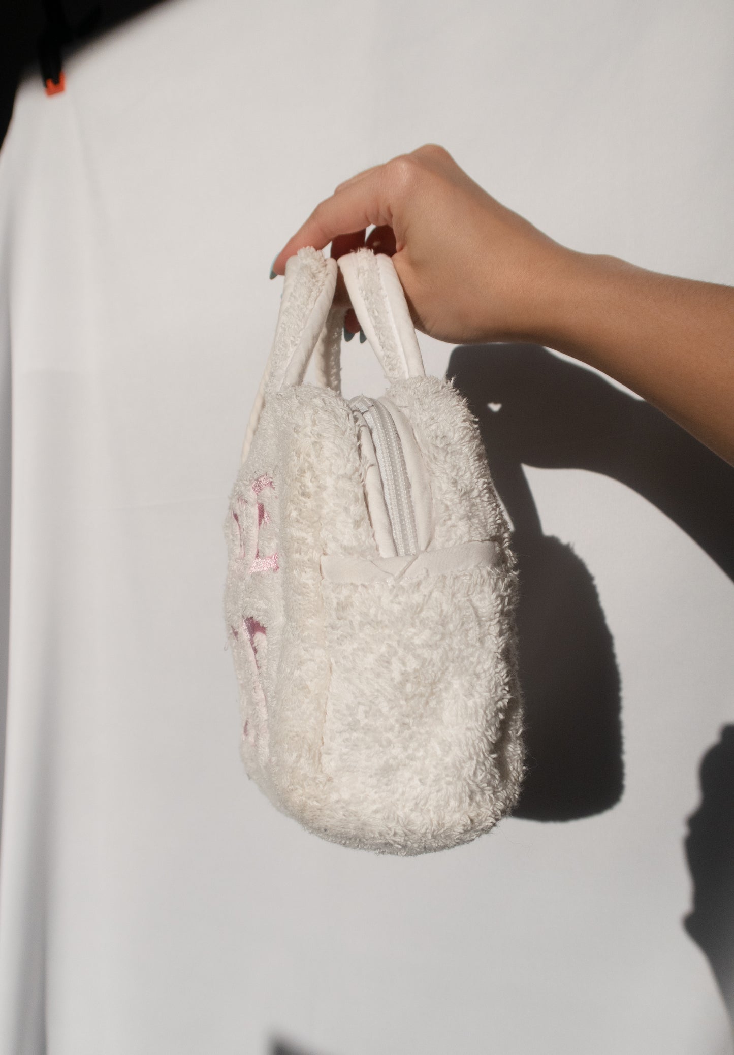 Dior J'adore White Terry Cloth Mini Bag