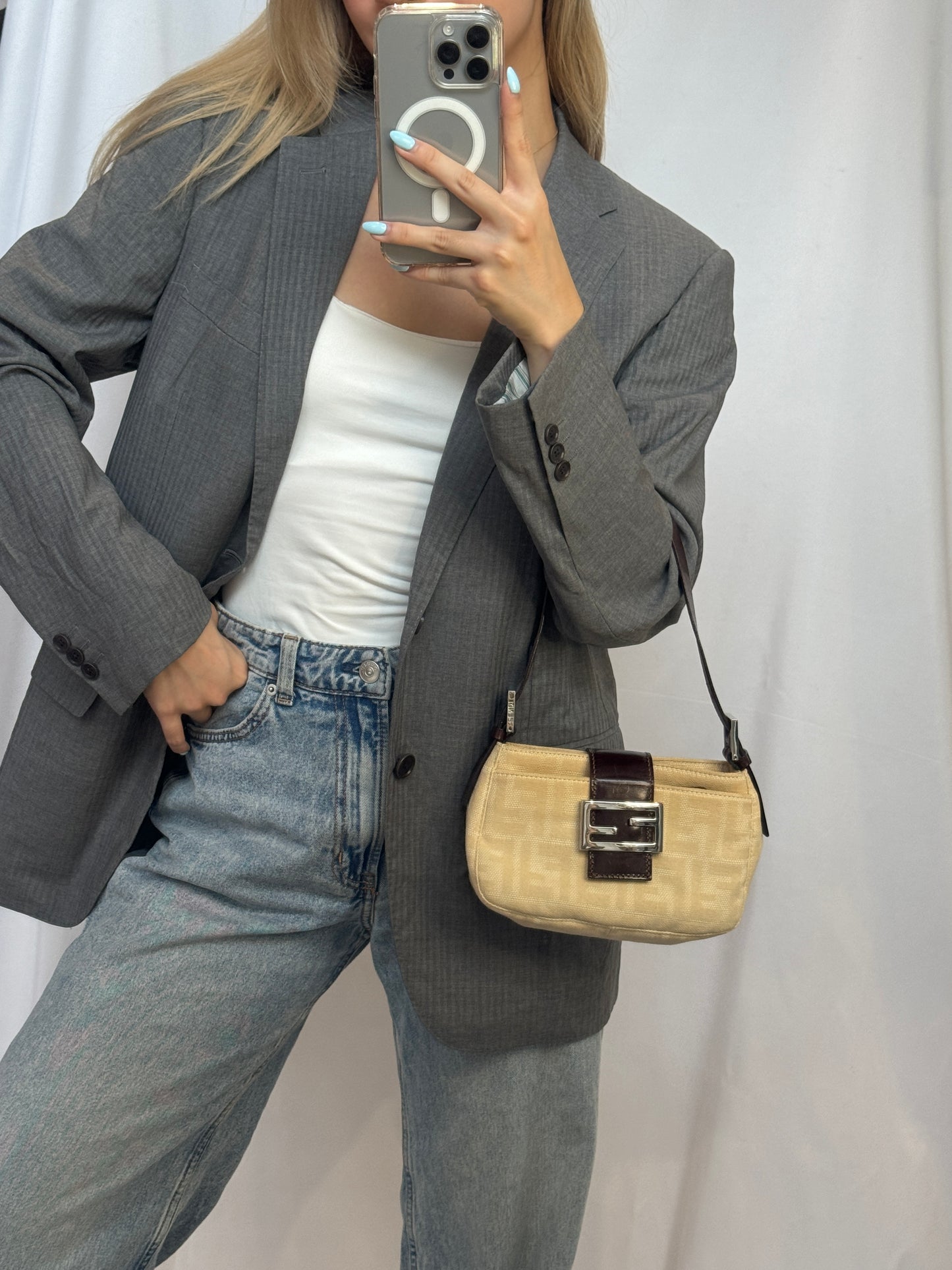 Fendi Zucca Baguette Shoulder Bag