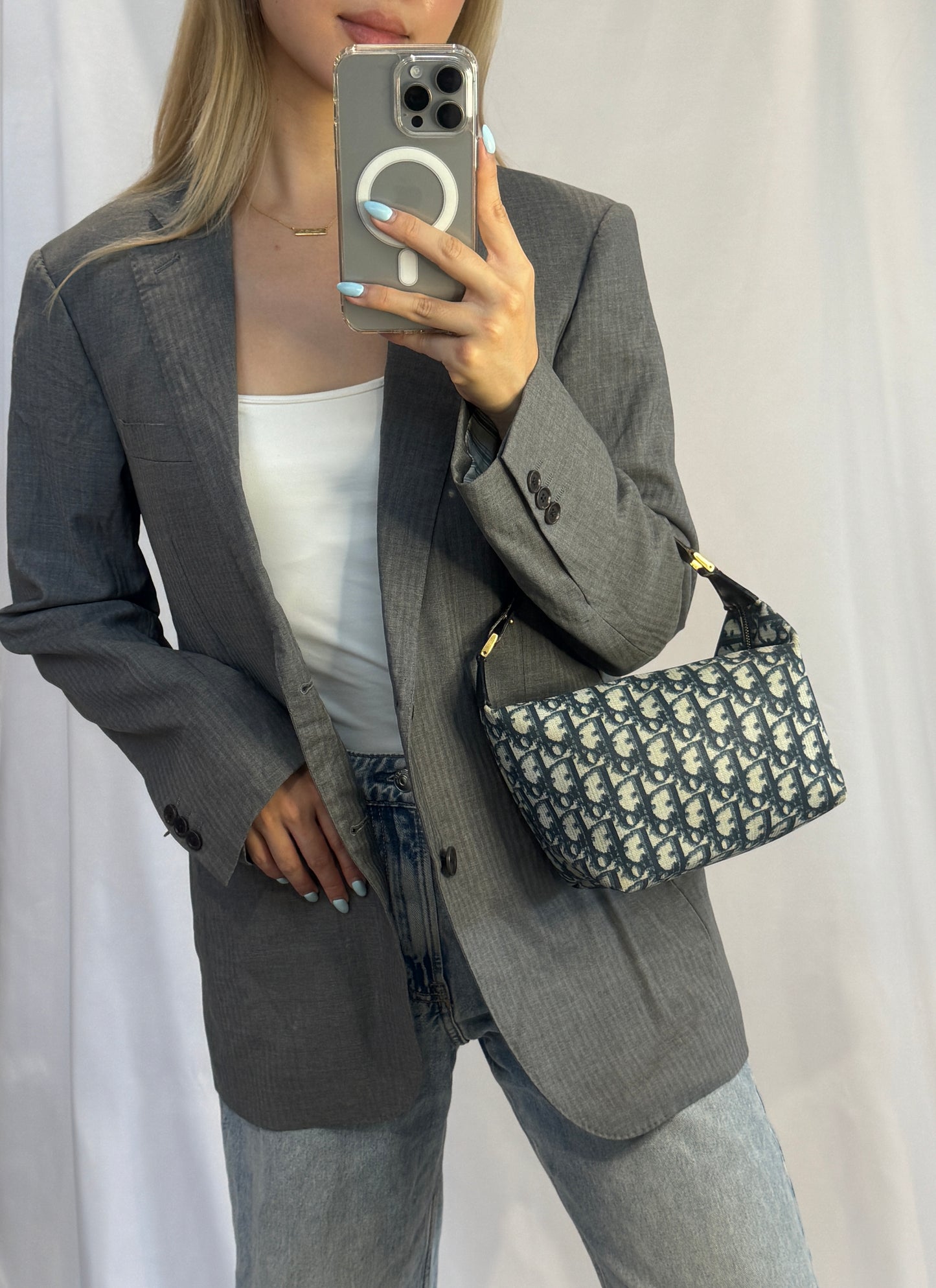 Vintage Christian Dior Oblique Monogram Pochette