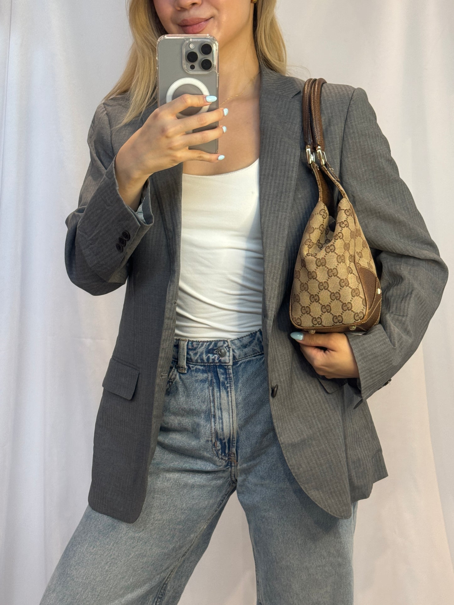 Gucci GG Nailhead Jackie Bardot Bag
