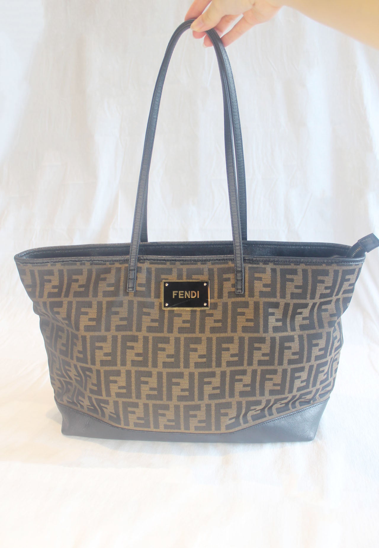 Fendi Zucca Monogram Shopper Tote Bag