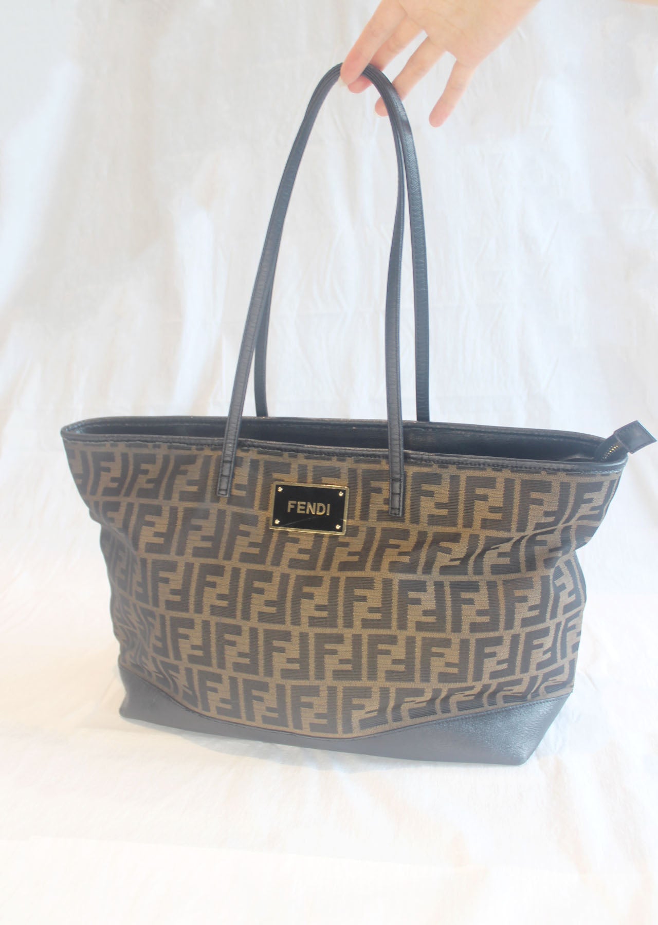 Fendi Zucca Monogram Shopper Tote Bag