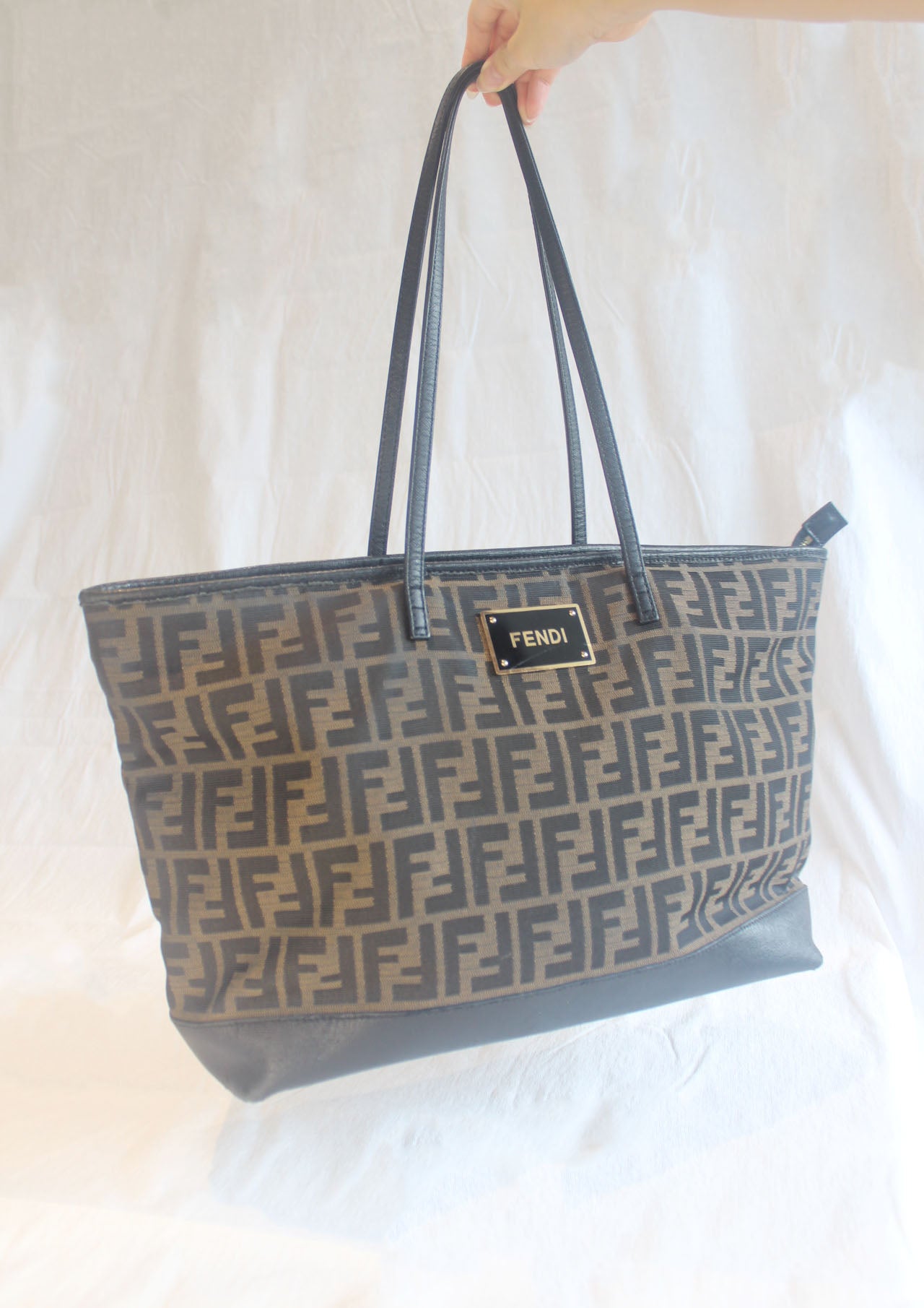 Fendi Zucca Monogram Shopper Tote Bag