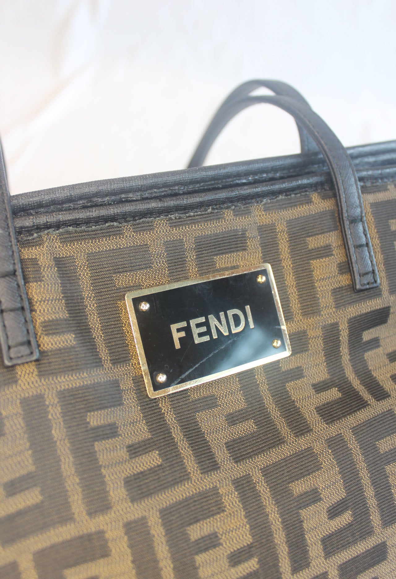 Fendi Zucca Monogram Shopper Tote Bag