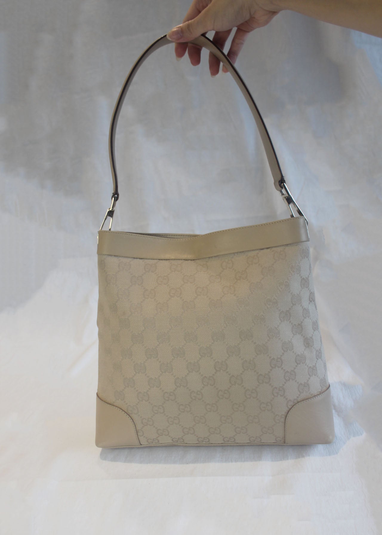 Gucci One Shoulder Canvas Tote