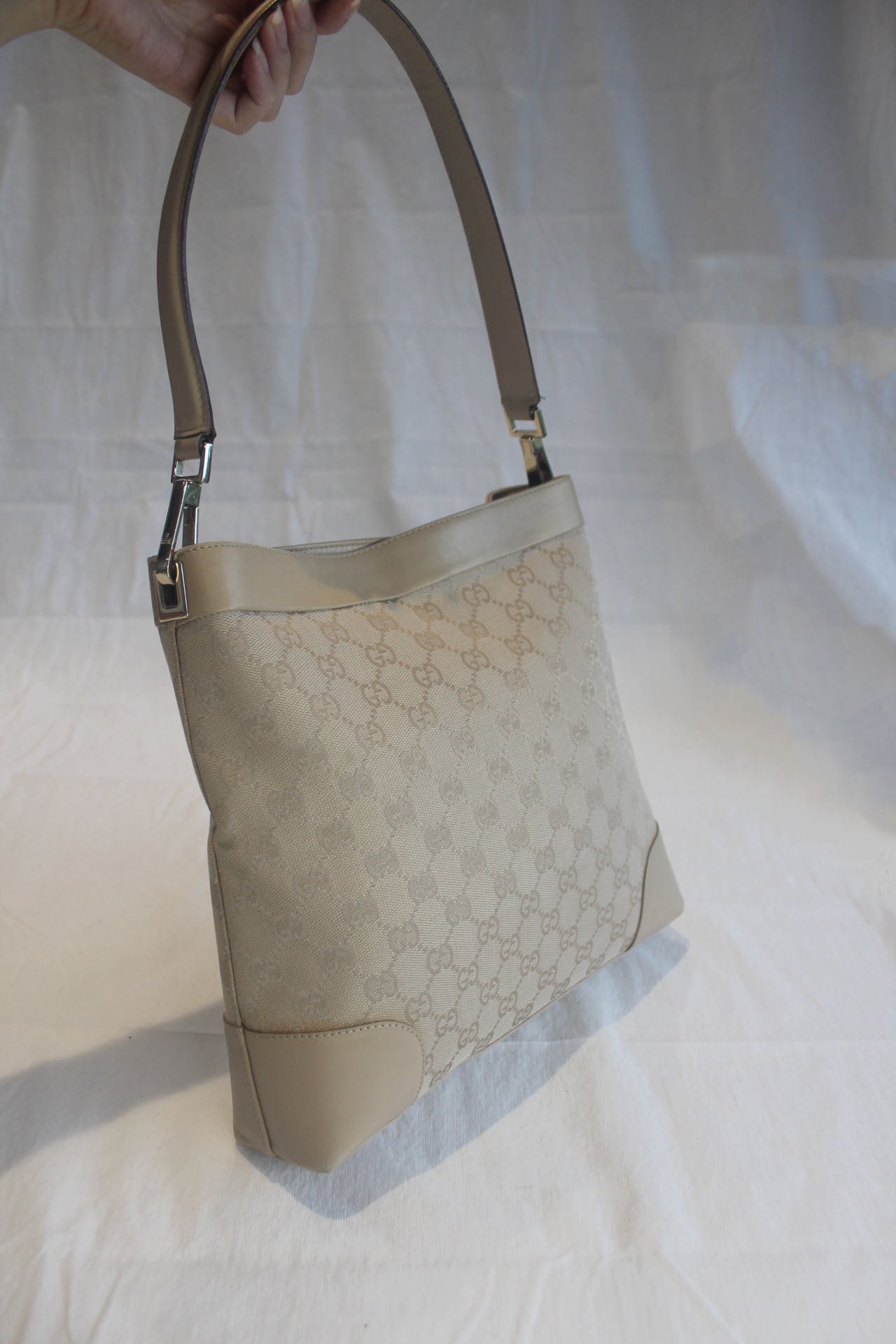 Gucci One Shoulder Canvas Tote