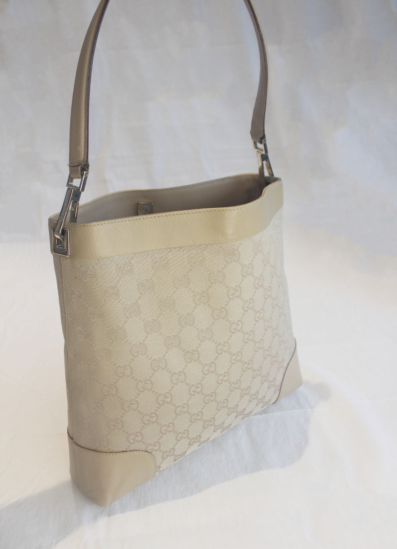 Gucci One Shoulder Canvas Tote