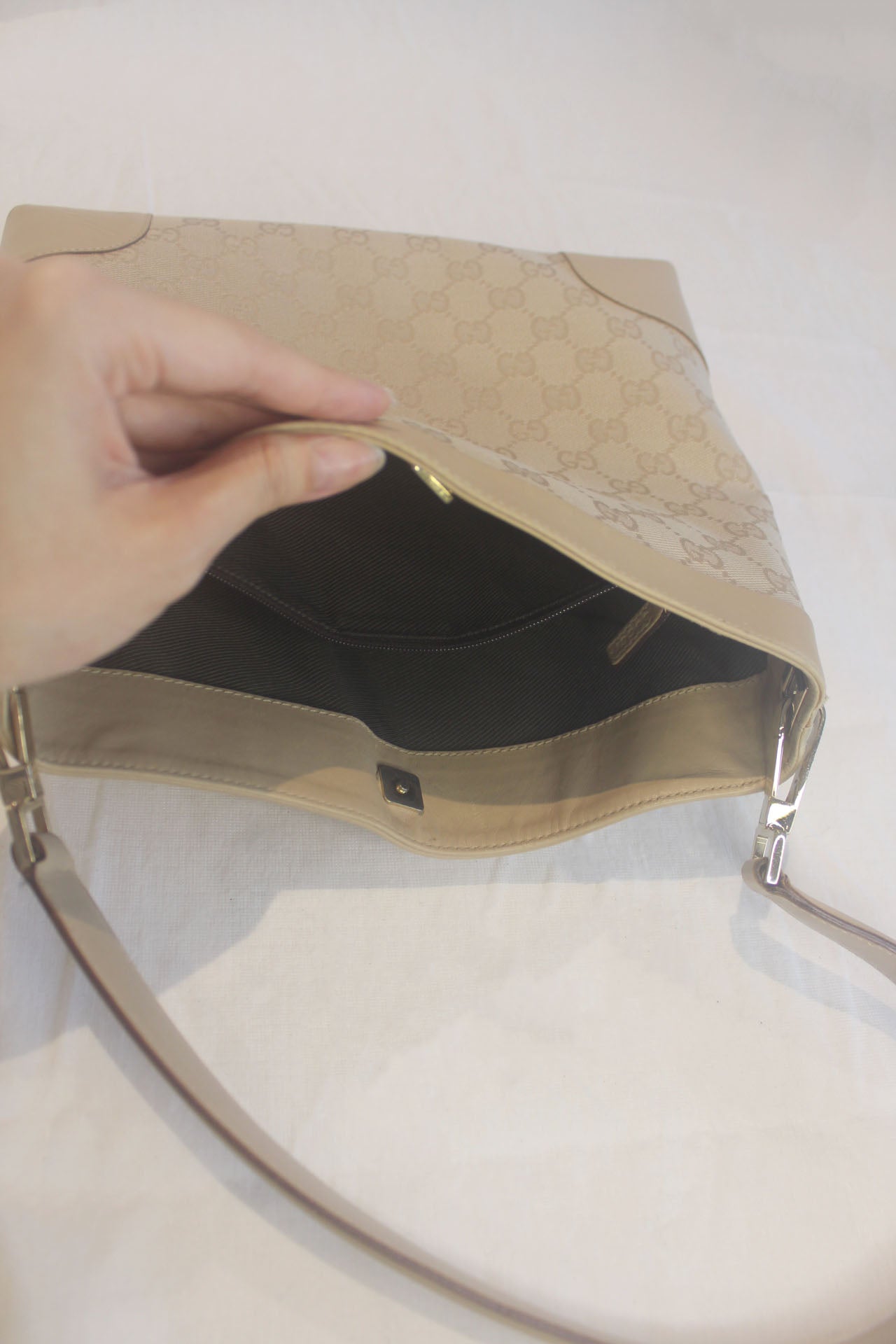 Gucci One Shoulder Canvas Tote
