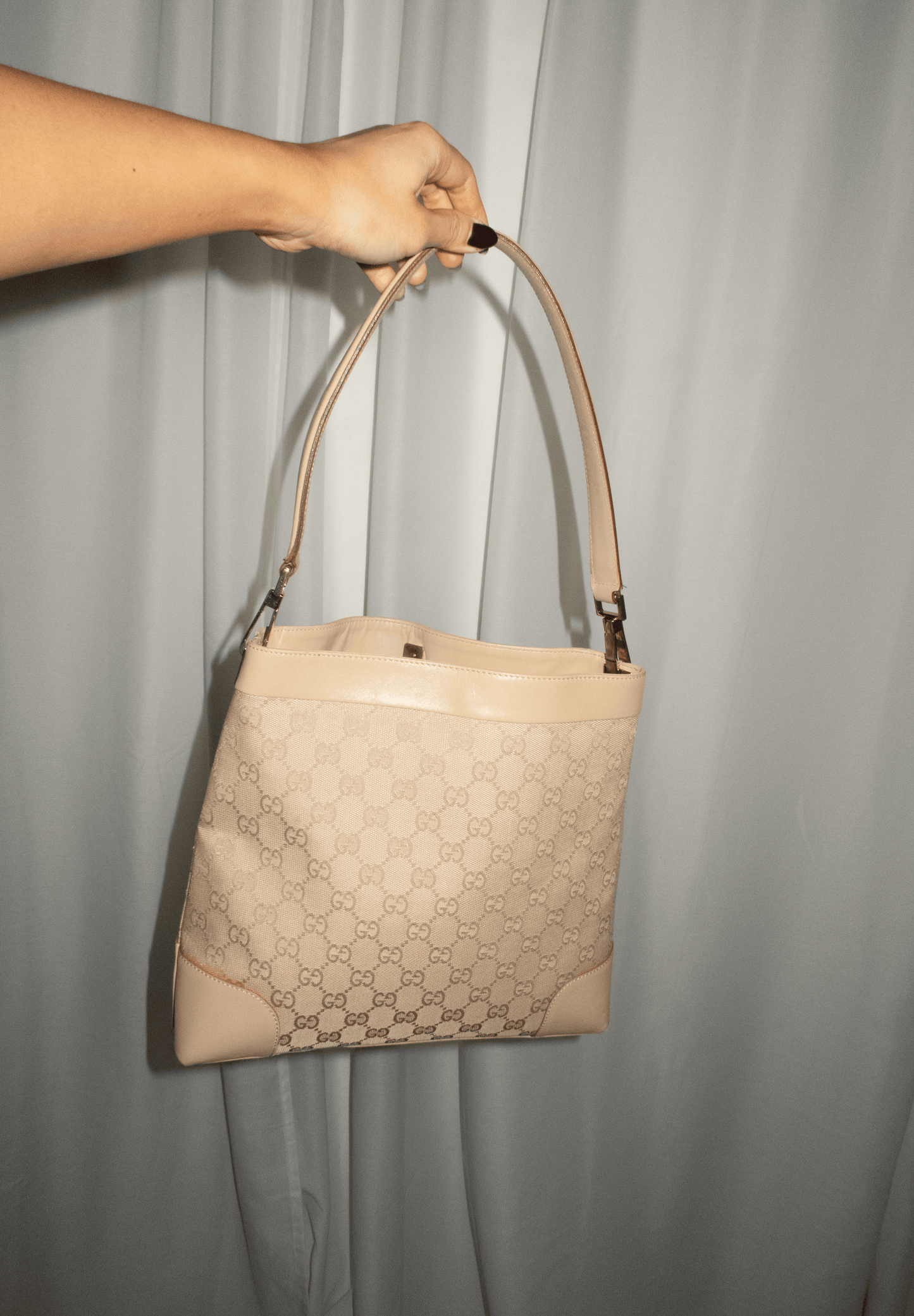 Gucci One Shoulder Canvas Tote