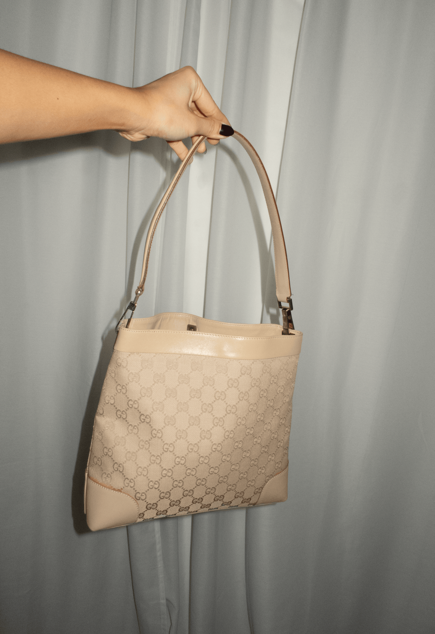 Gucci One Shoulder Canvas Tote