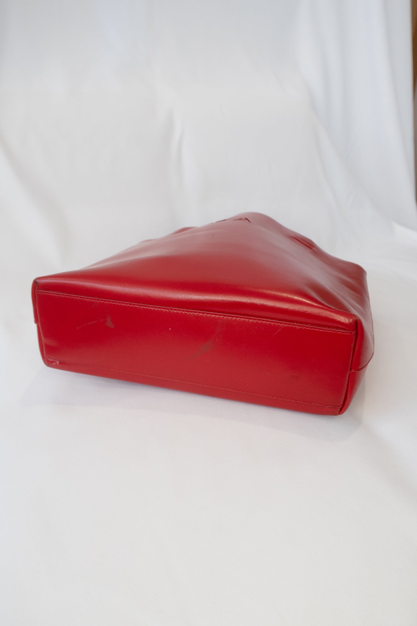 Prada Red Leather Tote Bag