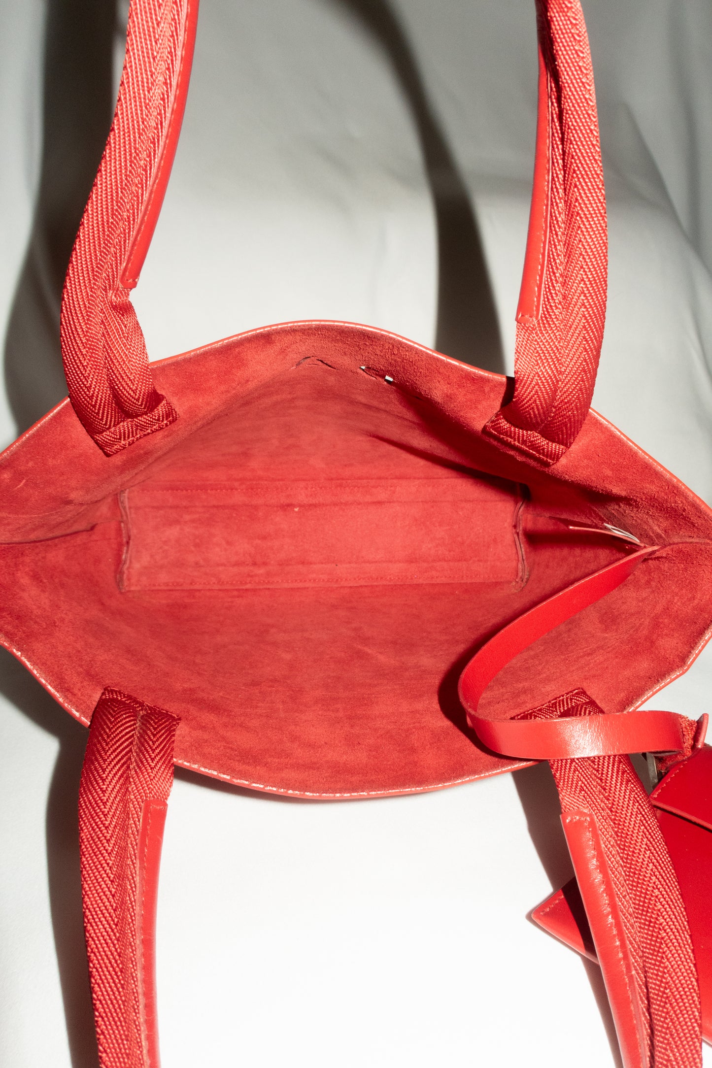 Prada Red Leather Tote Bag