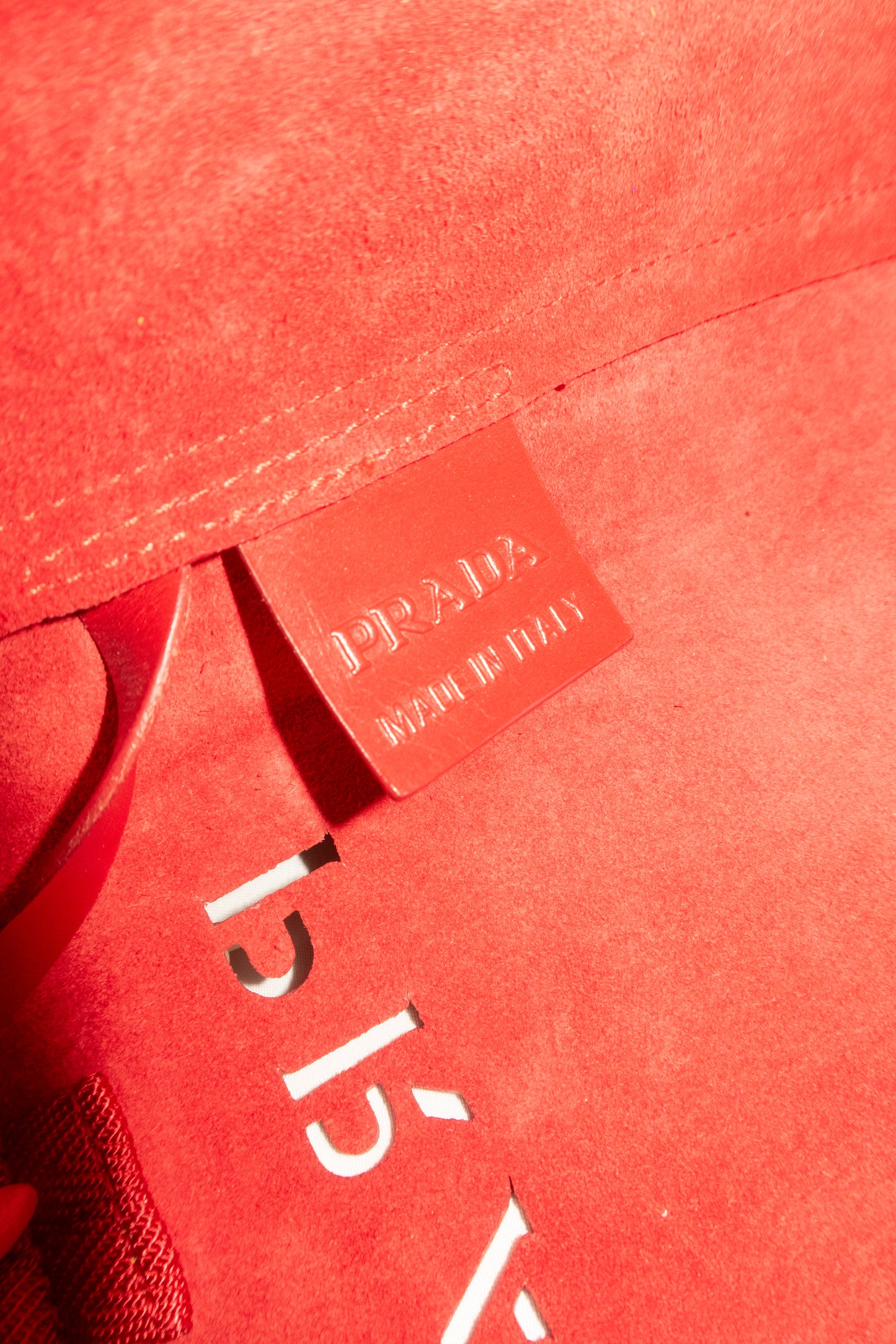 Prada Red Leather Tote Bag