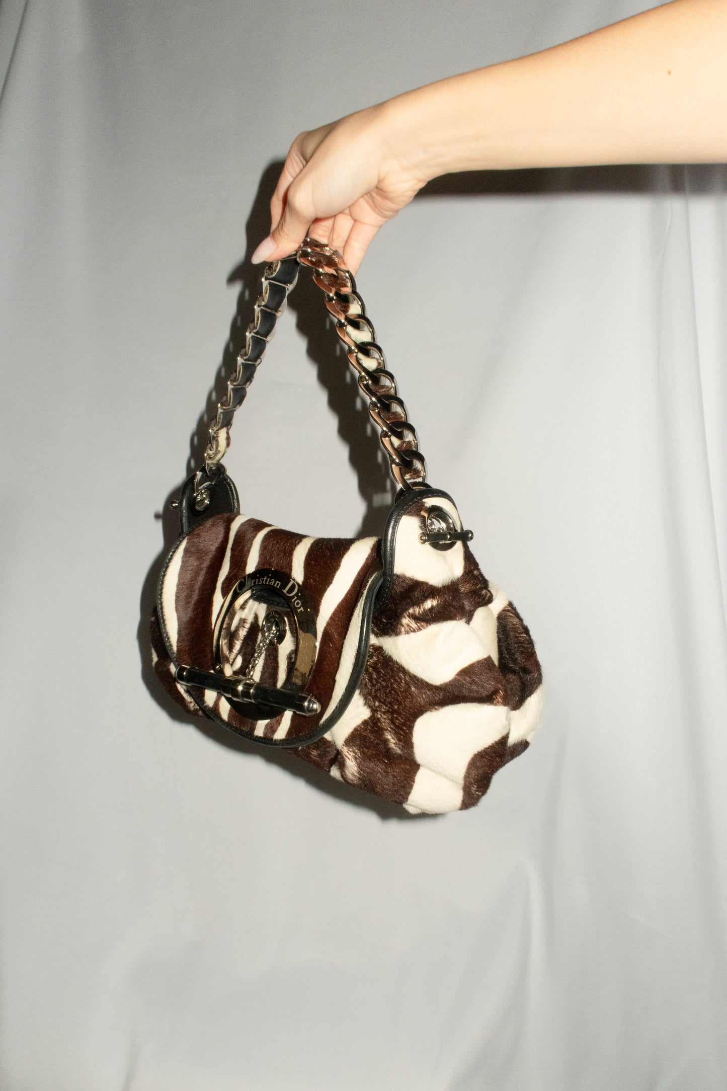 Christian Dior Jazz Club Pony Hair Zebra Print Shoulder Bag