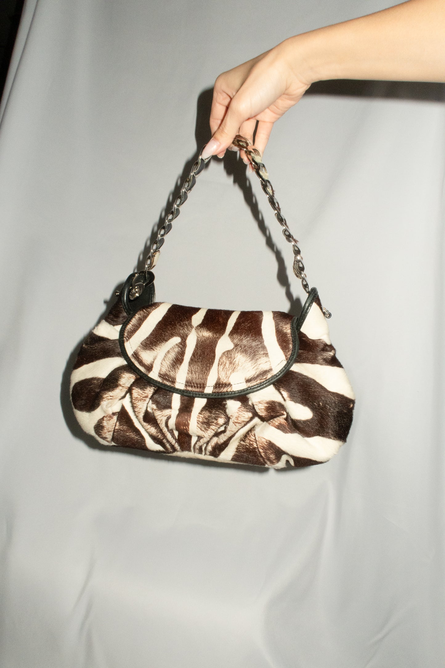 Christian Dior Jazz Club Pony Hair Zebra Print Shoulder Bag