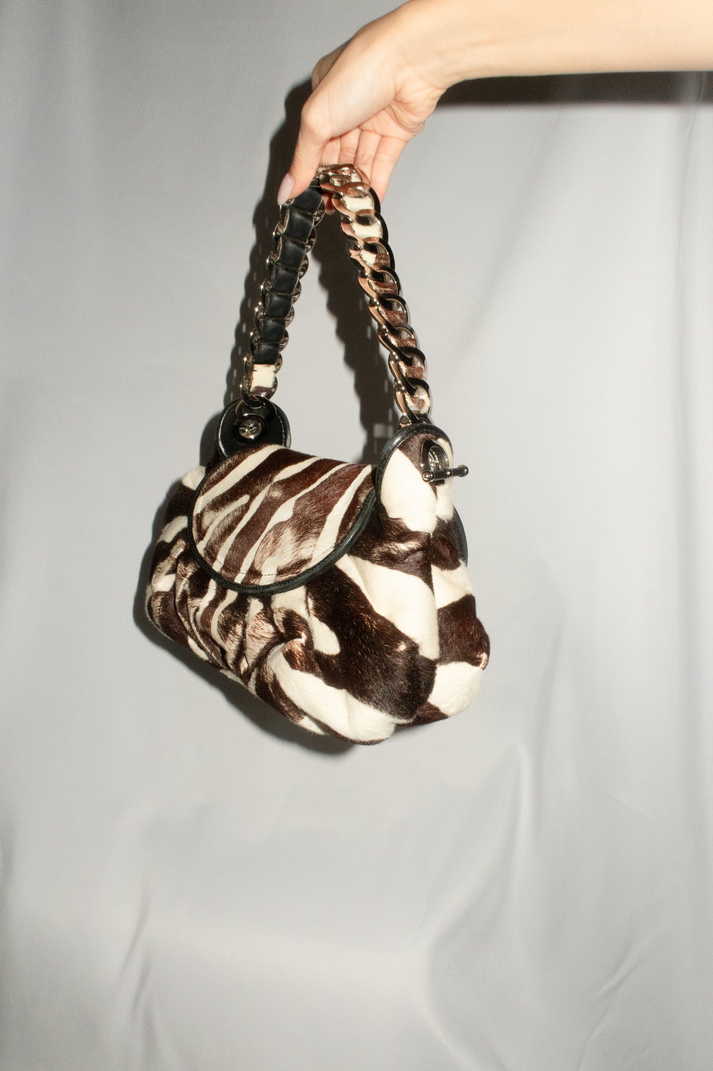 Christian Dior Jazz Club Pony Hair Zebra Print Shoulder Bag