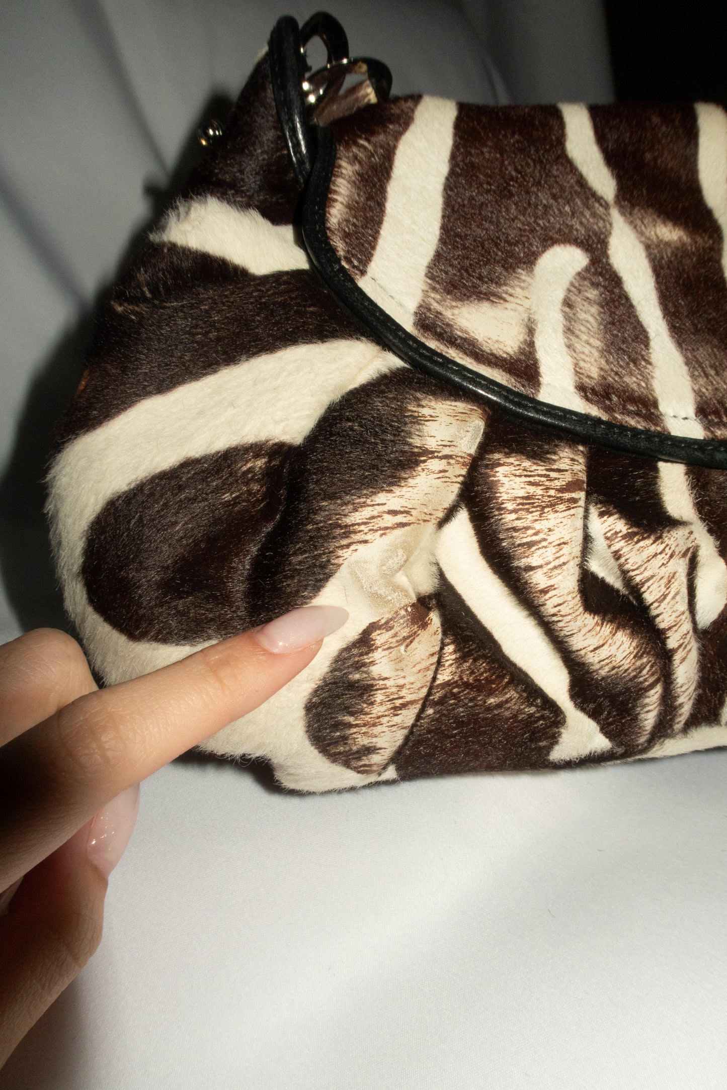 Christian Dior Jazz Club Pony Hair Zebra Print Shoulder Bag