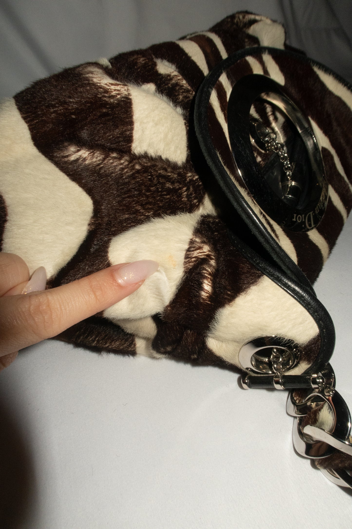 Christian Dior Jazz Club Pony Hair Zebra Print Shoulder Bag