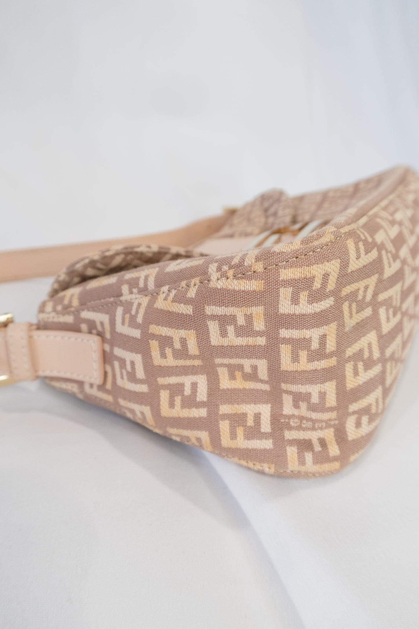 Fendi Zucchino Double Flap Baguette Bag