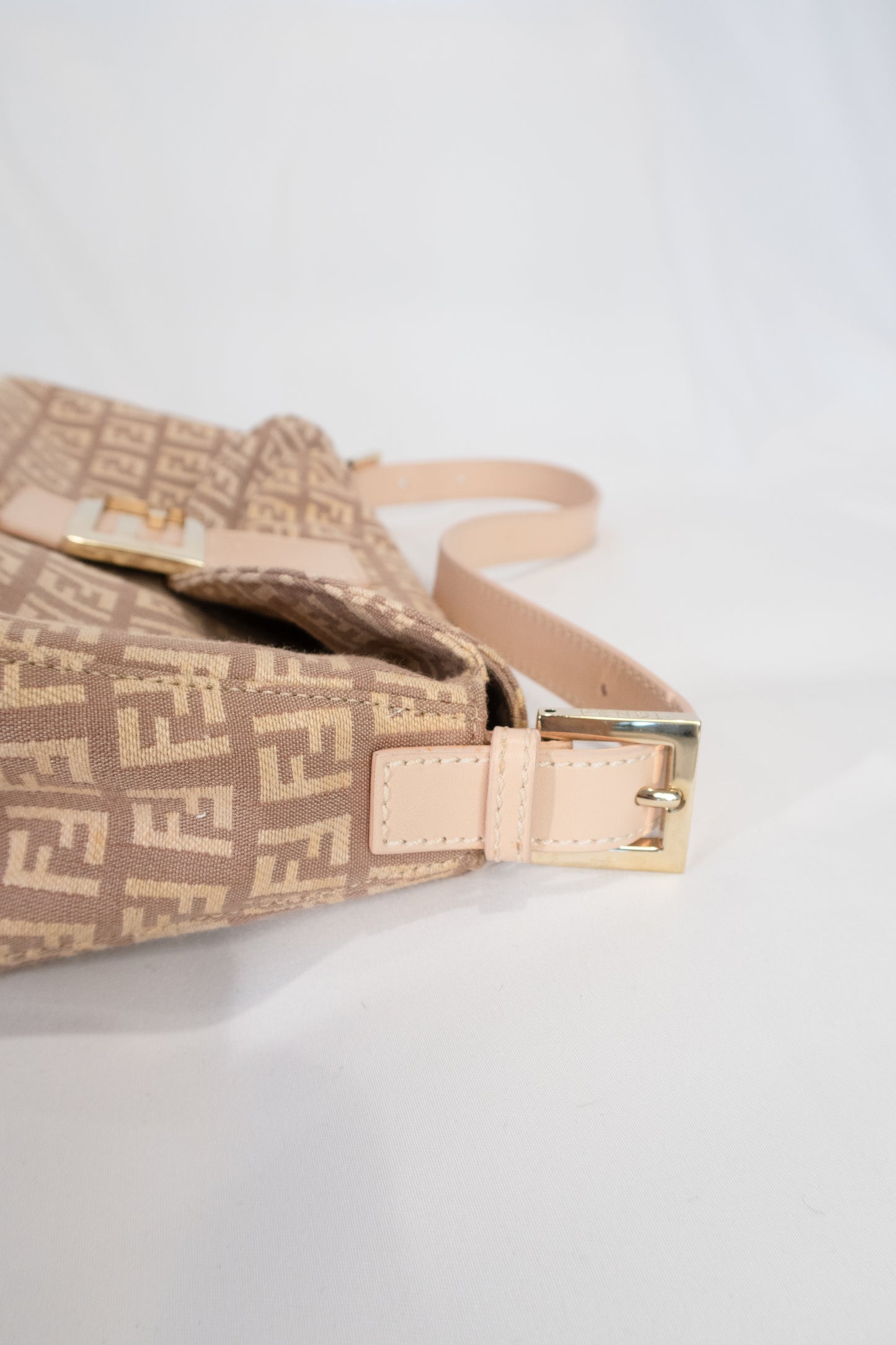 Fendi Zucchino Double Flap Baguette Bag