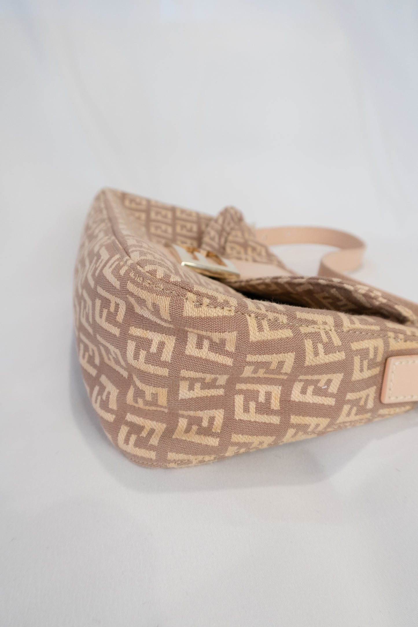 Fendi Zucchino Double Flap Baguette Bag