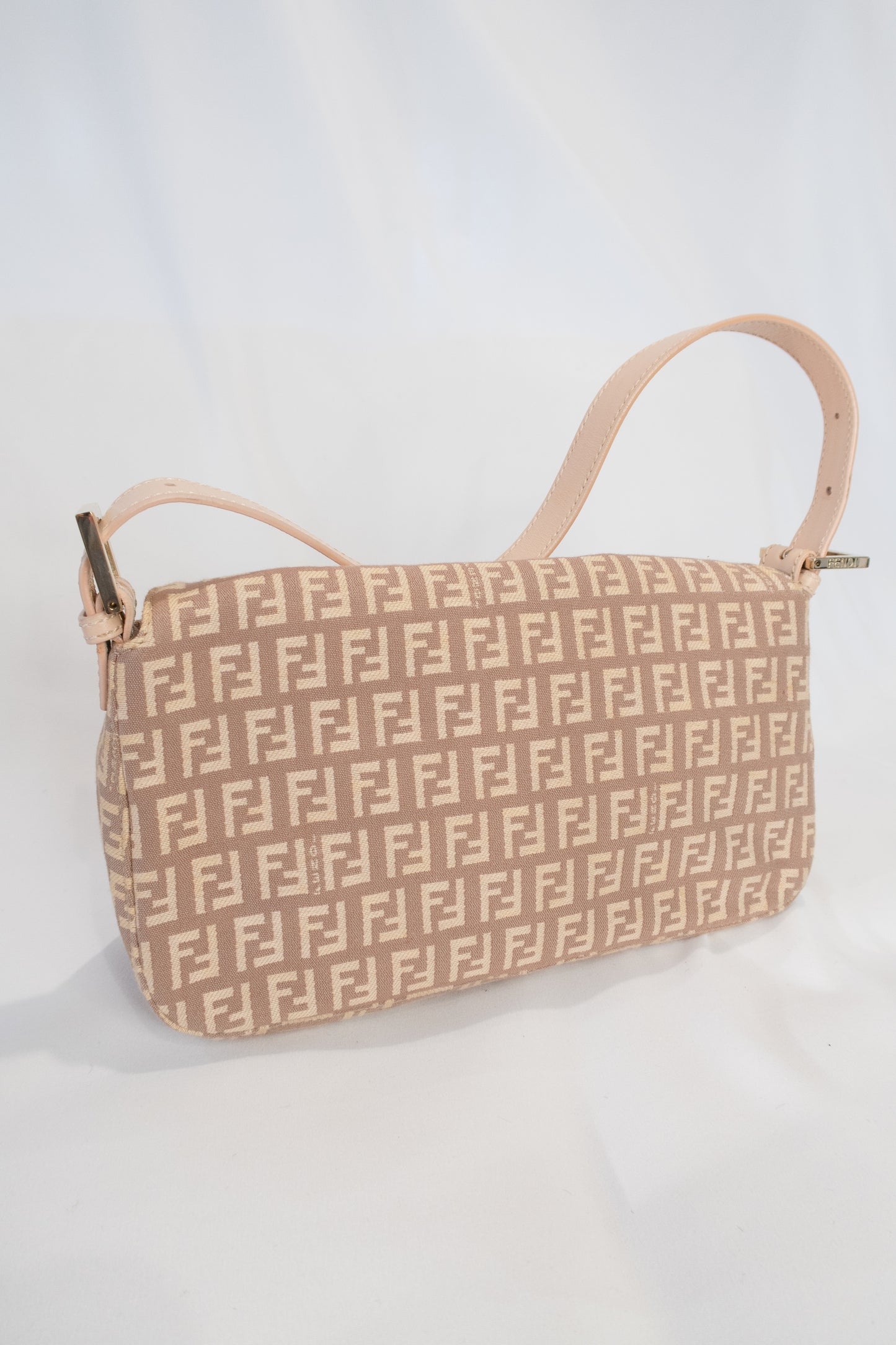 Fendi Zucchino Double Flap Baguette Bag