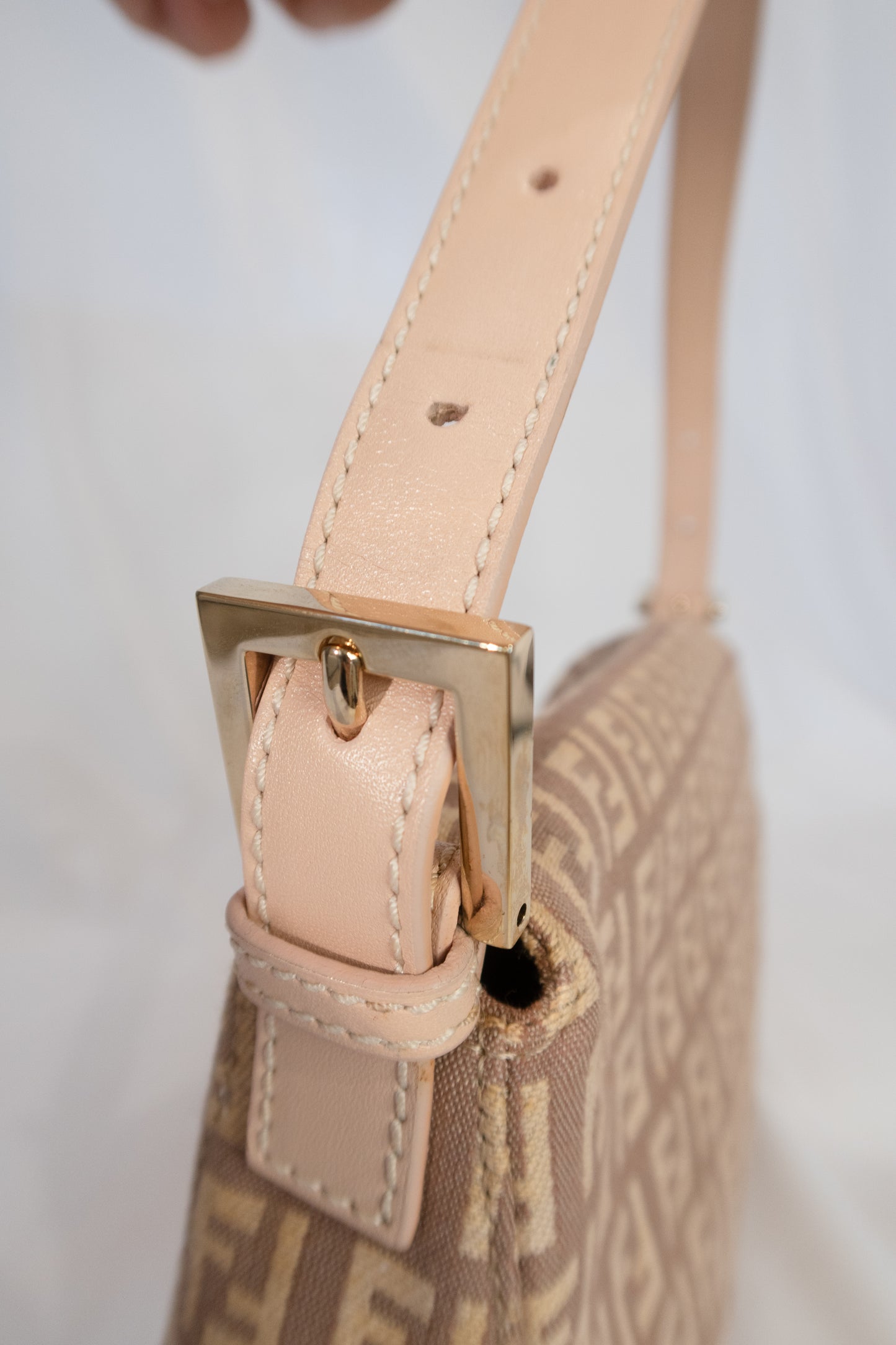 Fendi Zucchino Double Flap Baguette Bag