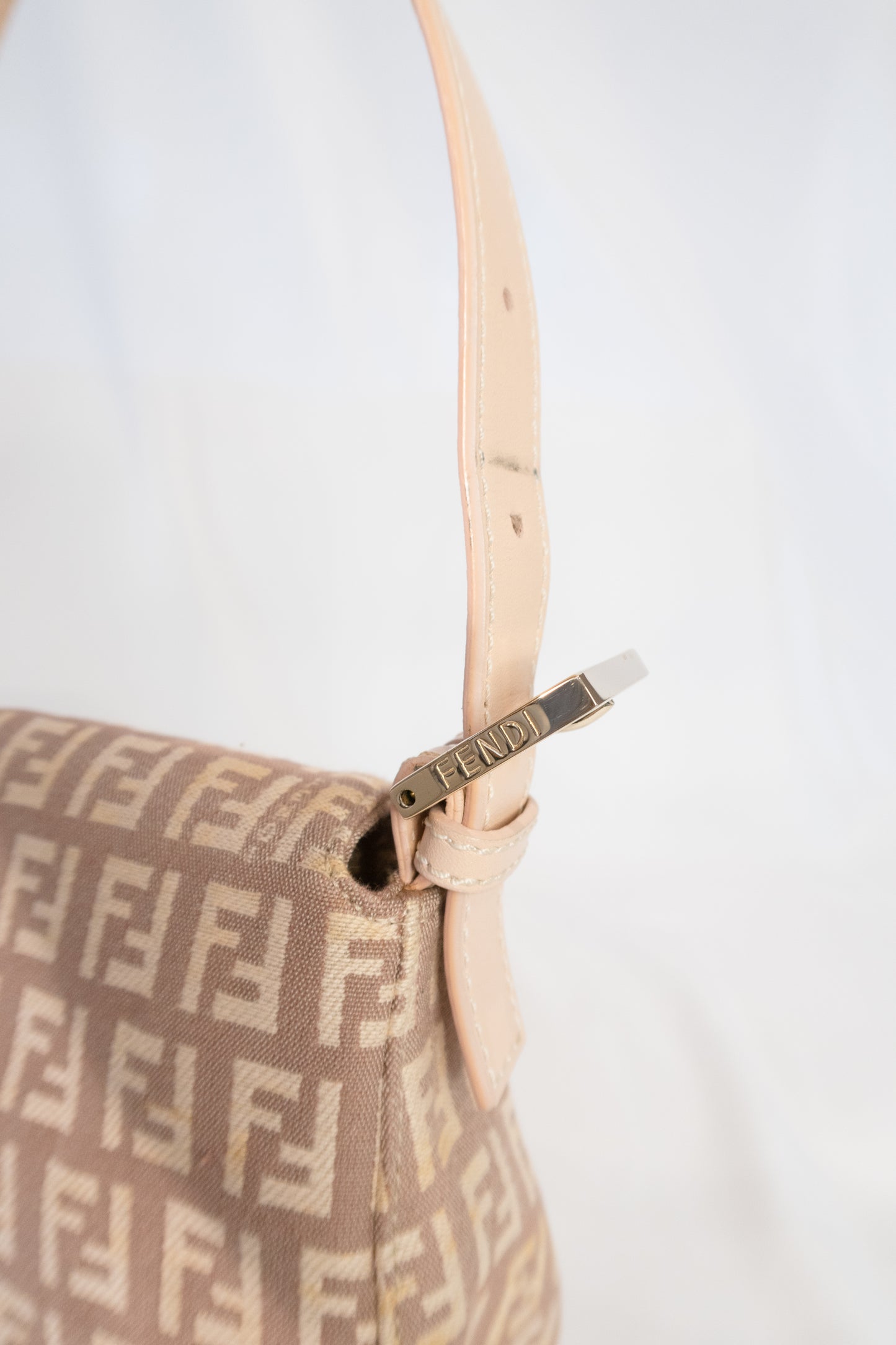 Fendi Zucchino Double Flap Baguette Bag
