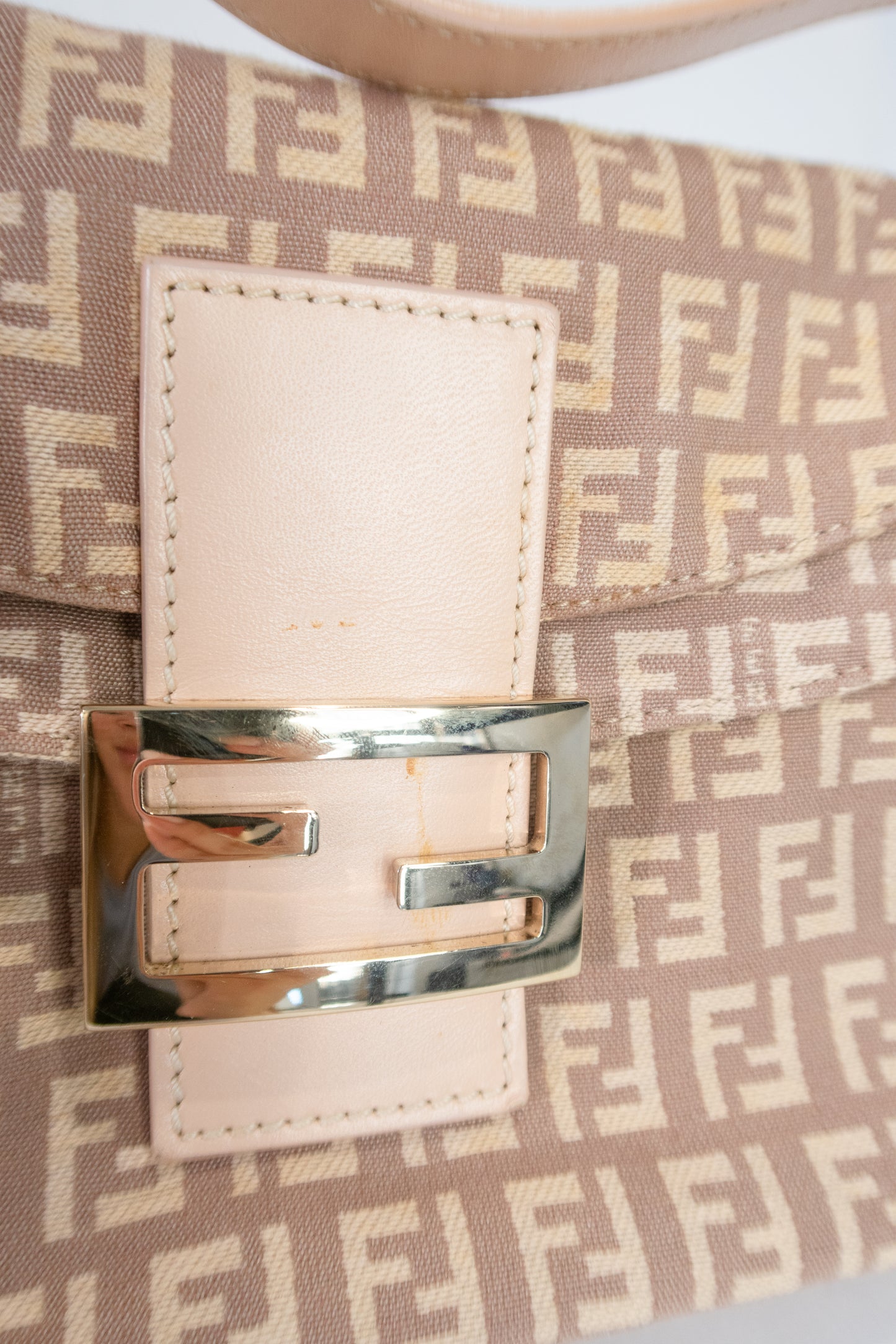 Fendi Zucchino Double Flap Baguette Bag