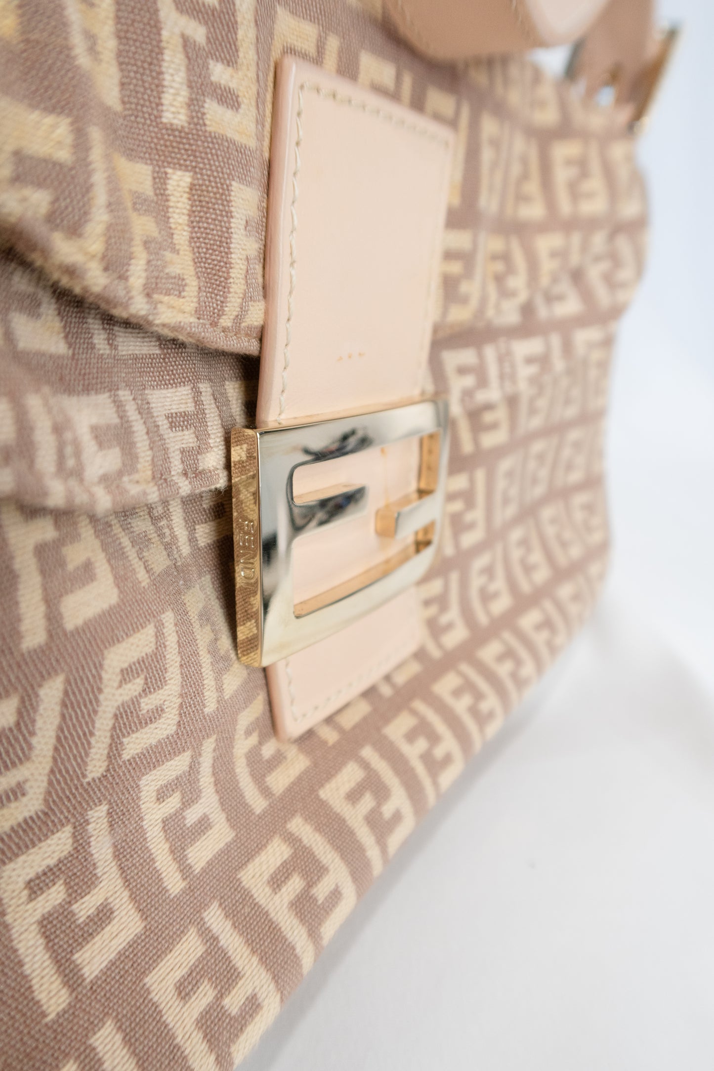 Fendi Zucchino Double Flap Baguette Bag