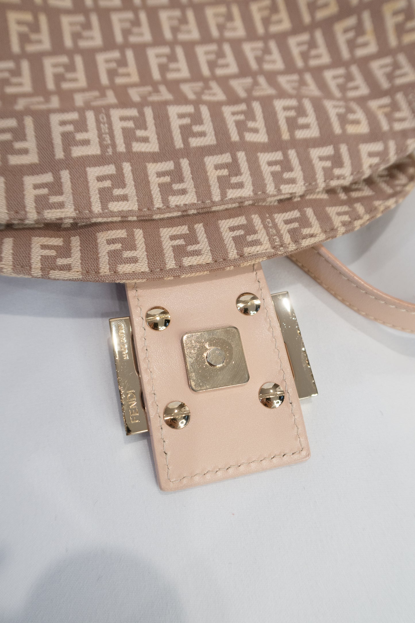 Fendi Zucchino Double Flap Baguette Bag