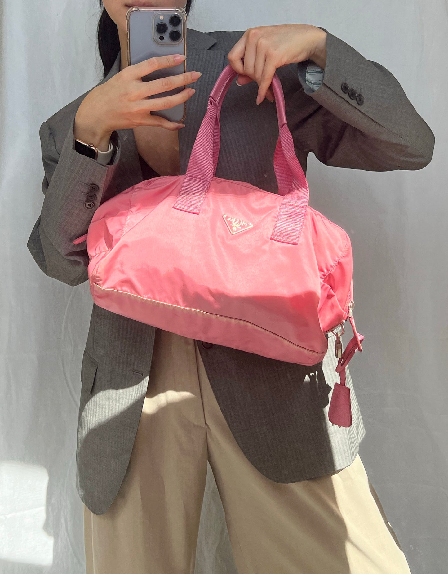 Prada Pink Nylon Shoulder Bag
