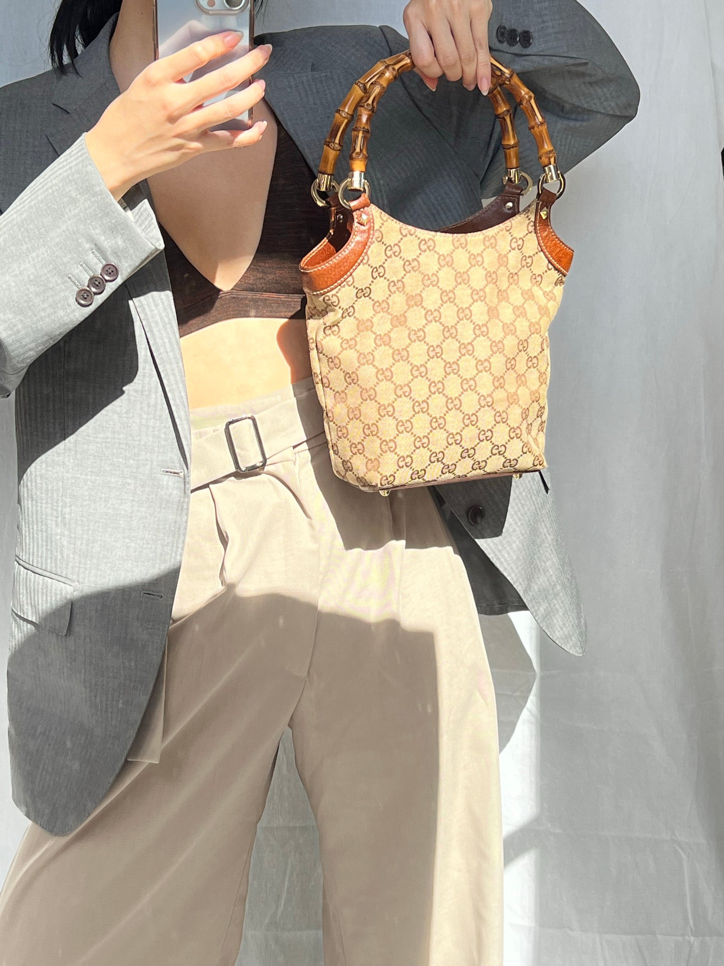 Gucci Bamboo Handle Tote Bag