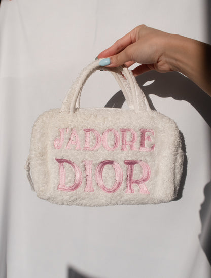 Dior J'adore White Terry Cloth Mini Bag